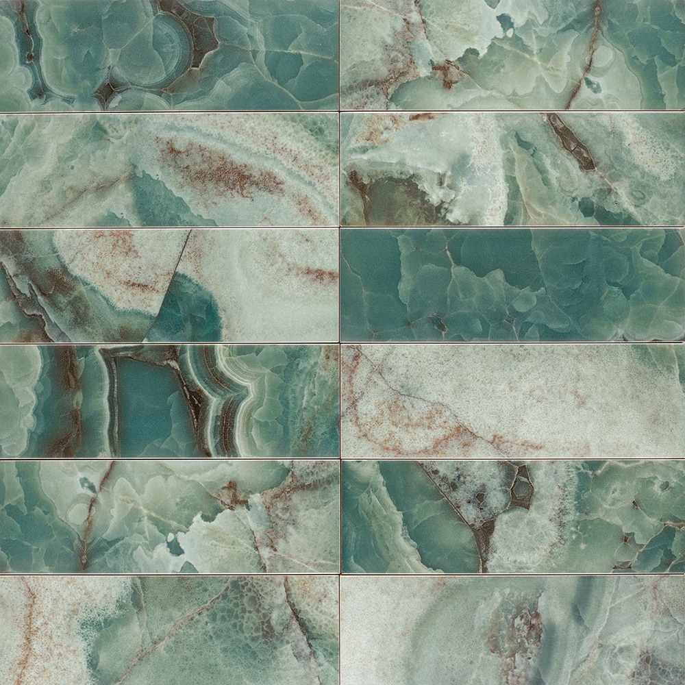 The Tile Life Isla Emerald 4-in x 12-in Glossy Ceramic Marble look Wall Tile ( 10.98-sq ft Carton )