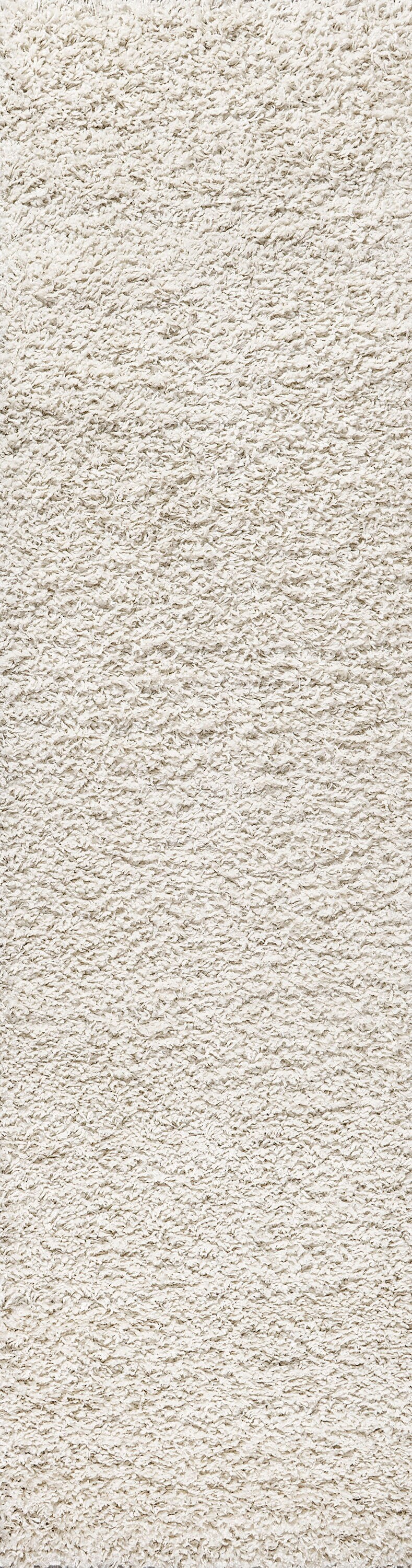Cream Shag Reversible Synthetic Area Rug, 2 x 8