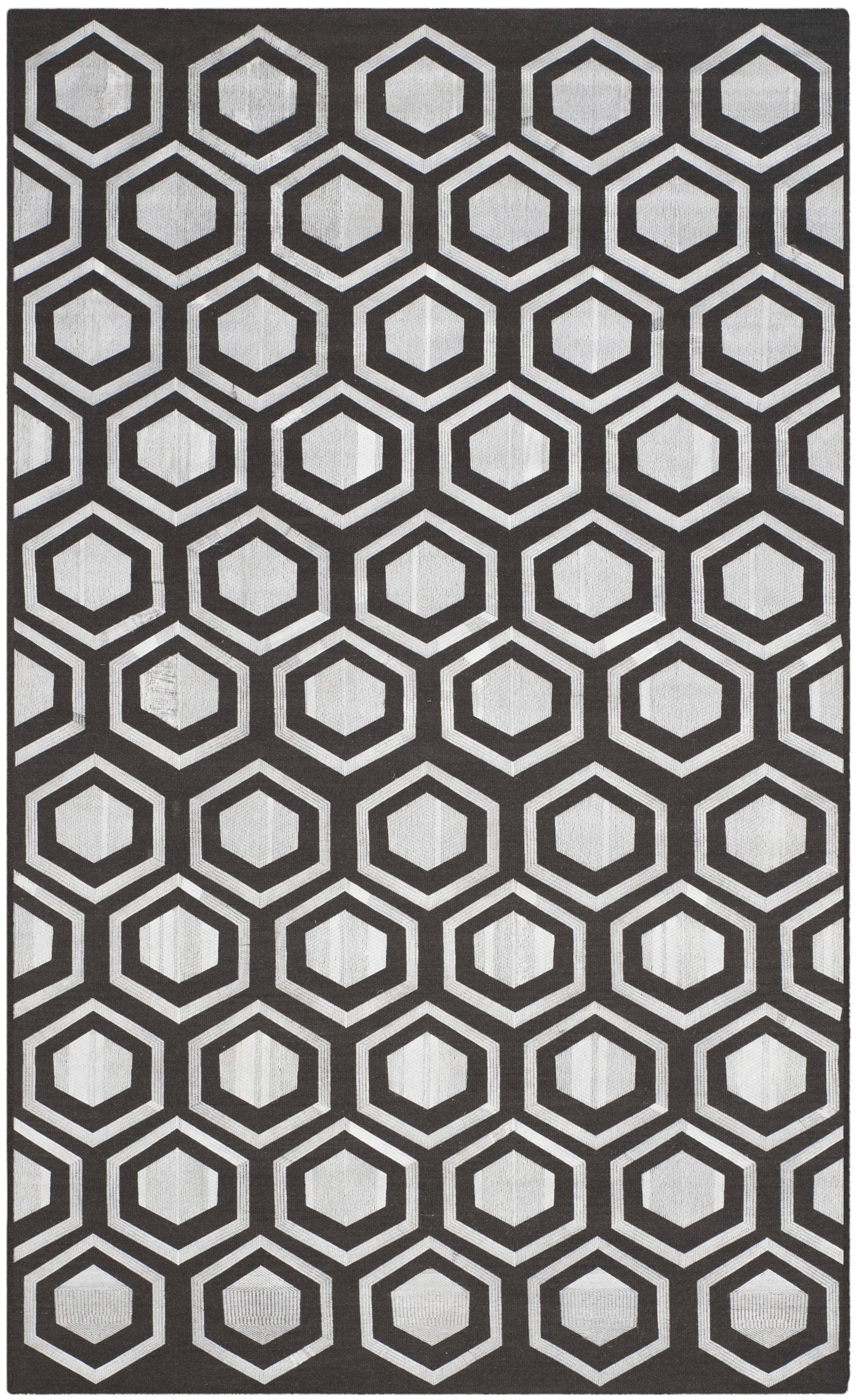 Kilim Tarion 5 X 8 Wool Charcoal Indoor Geometric Oriental Area Rug in Gray | - Safavieh KLM629C-5
