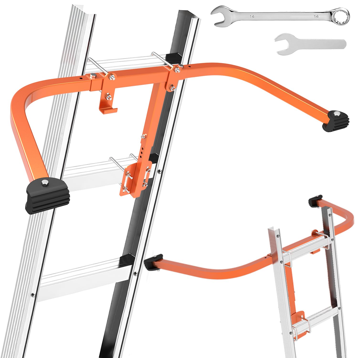 Phyfalip  Ladder Stabilizer Heavy Duty Ladder Standoff Arms for Roof Gutter Secure Stable Ladder Extensions with Anti Slip Rubber Feet