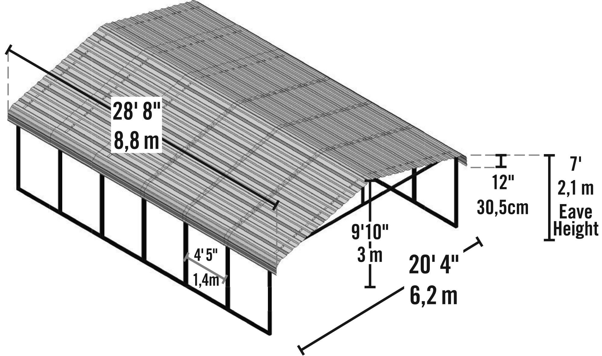Arrow CPHC202907 Carport-Covers - View #17