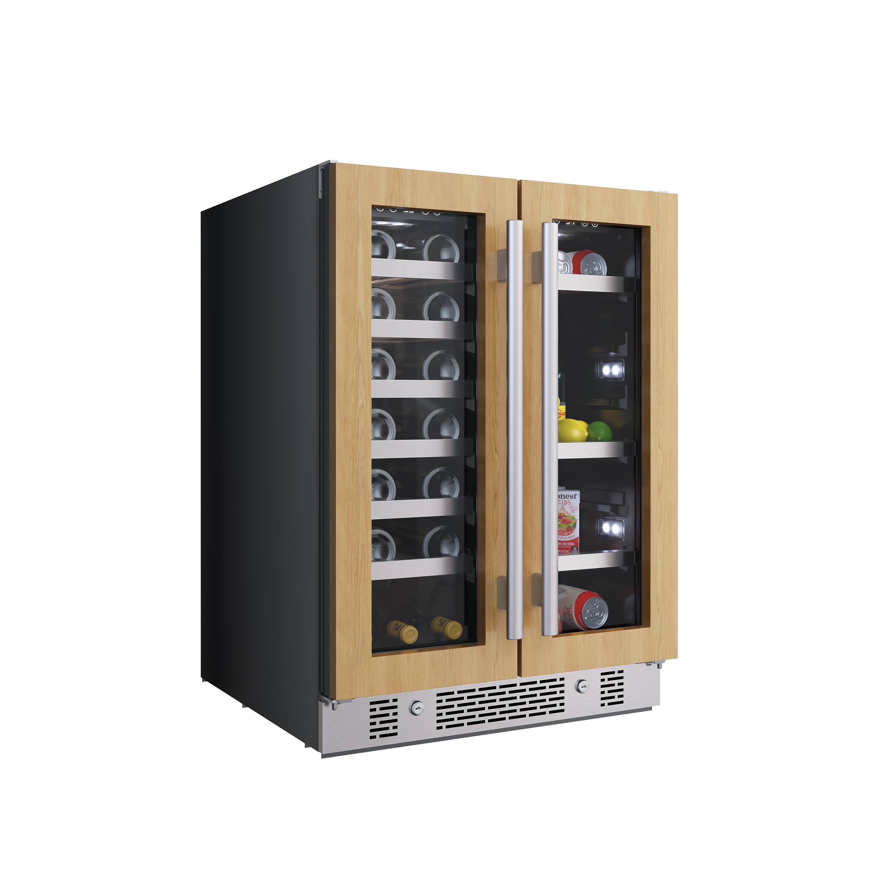 Avallon Avallon 23.81'' W Freestanding 64 Cans (12 oz.) 4.57 Cubic Feet Beverage Cooler with Wine Storage and Glass Door