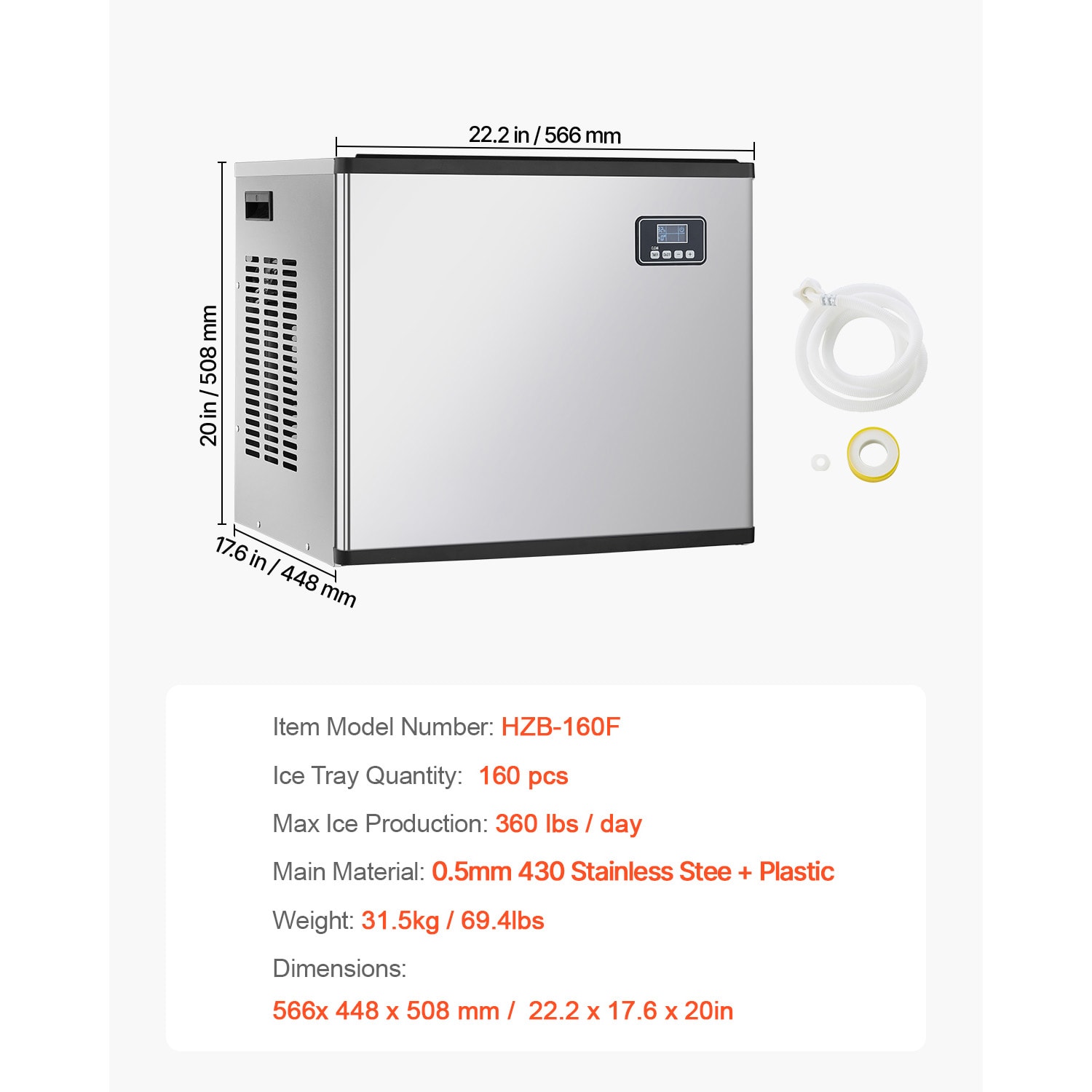 VEVOR FBZBJSKF-E120F001V1 Icemaker-Access - View #8