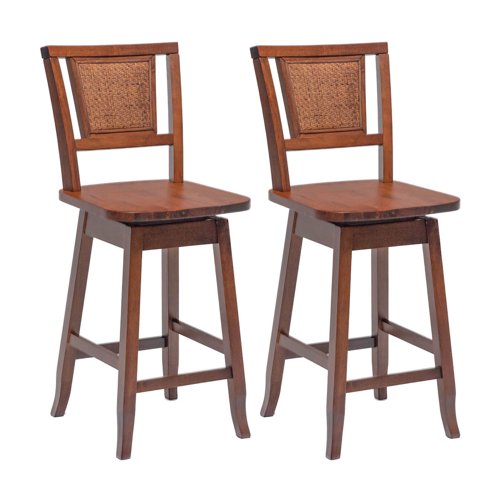  ID1064524 Brown 24.5-in H Counter height Swivel Wood Bar Stool