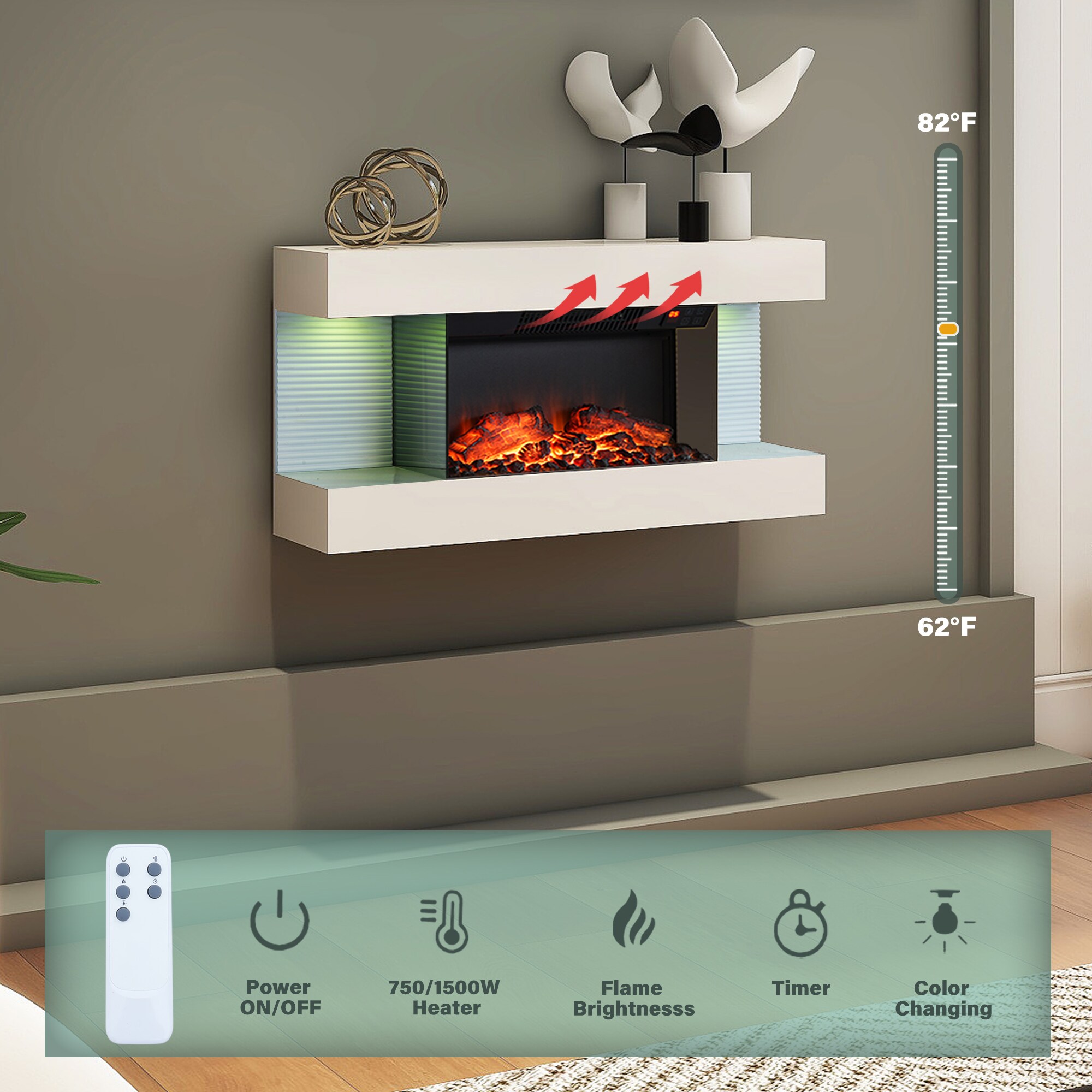 Mondawe OR-M6840B-TR Electric-Fireplaces - View #9