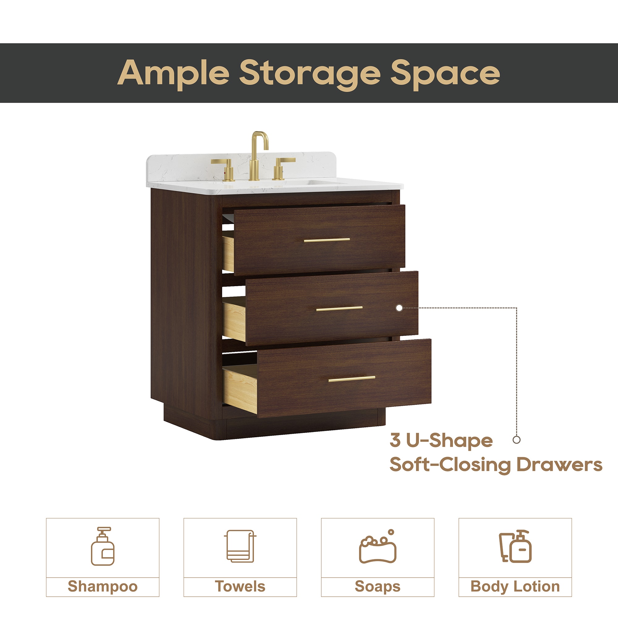 DELUXE LIVING V24002-30WT Bath-Vanity-Combo - View #5