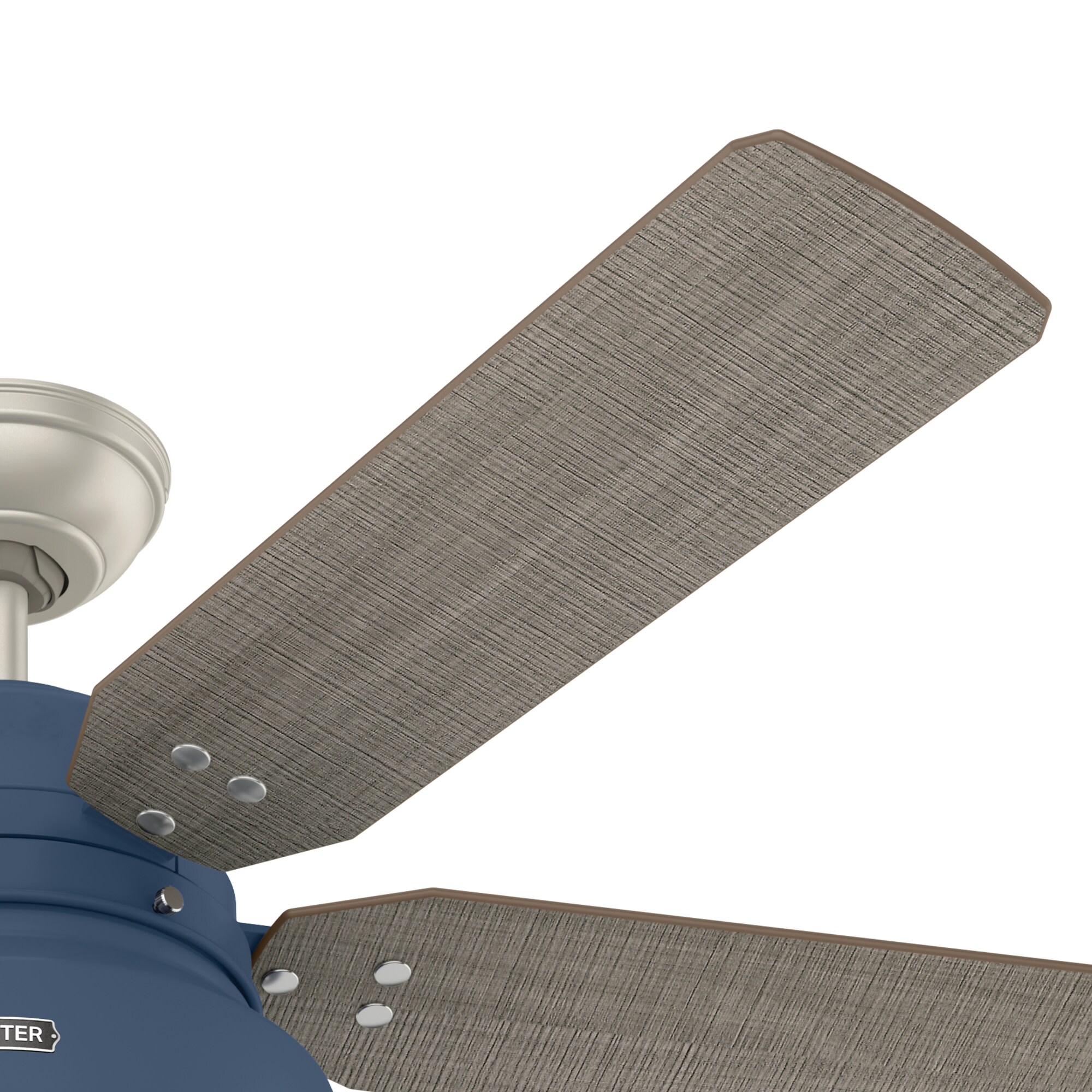 52" Indigo Blue Rustic Ceiling Fan with Light and Remote