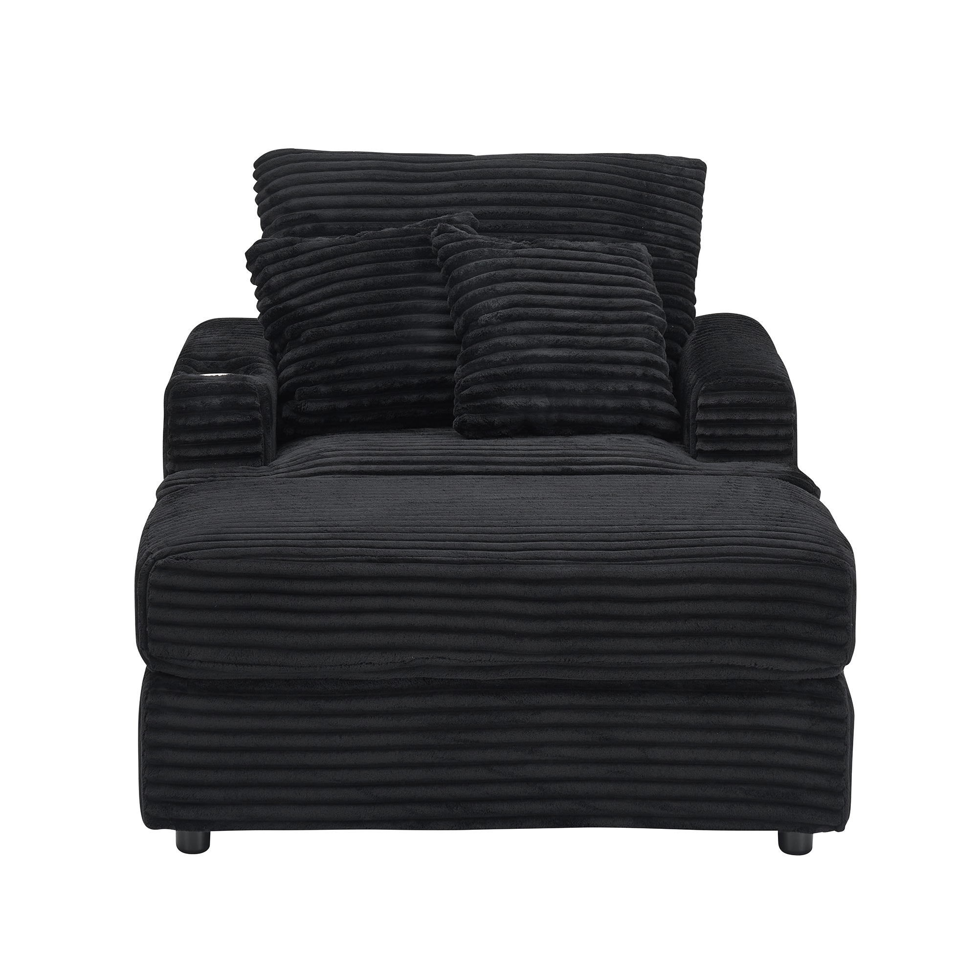 Bybafun YC5200035 Modern Black Corduroy Accent Chair
