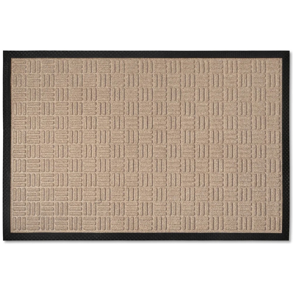 Envelor PP-71503-BE-M 2-ft x 3-ft Checker - Beige Polypropylene Rectangular Indoor or outdoor Decorative Home Door mat