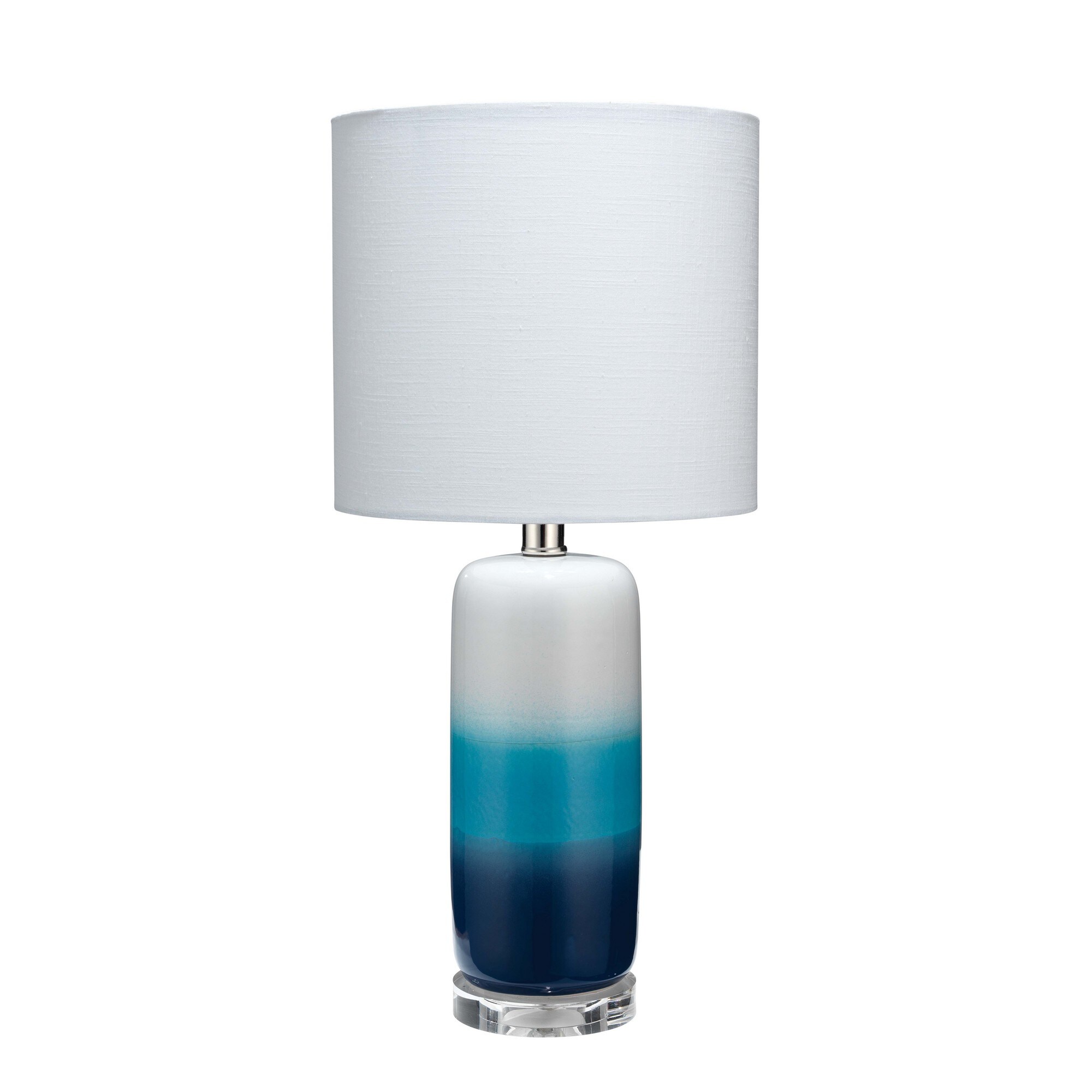 Benzara BM241212 22-in White and Blue LED Table Lamp with No Shade