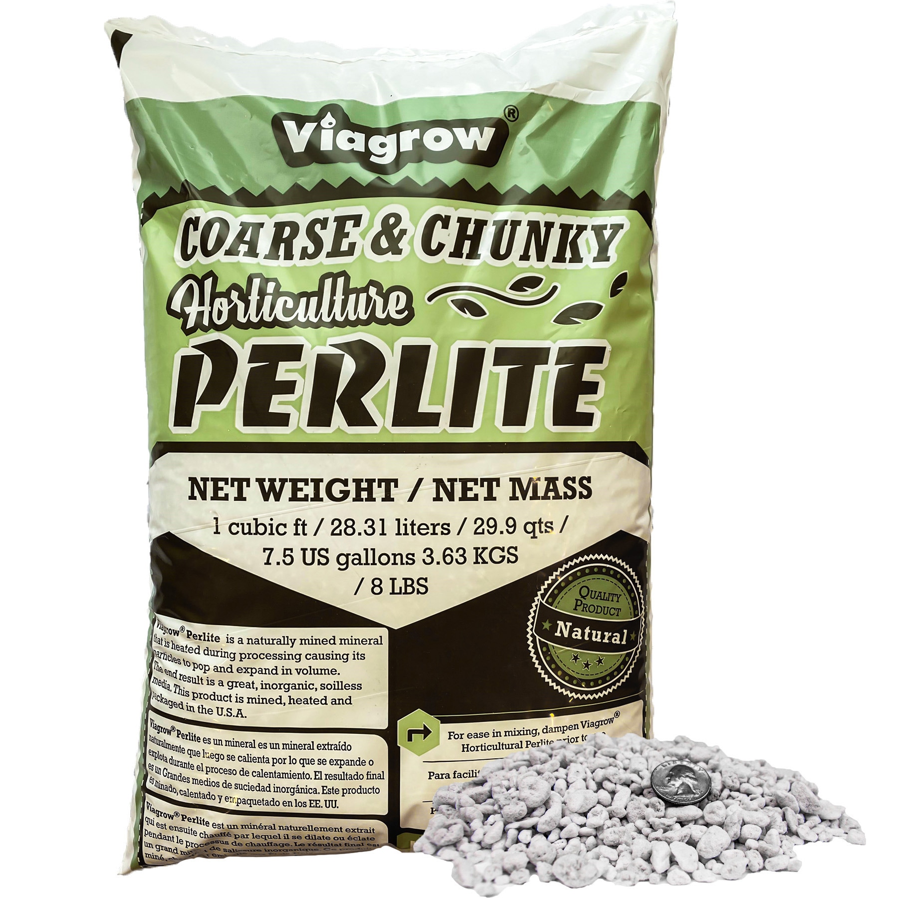 Viagrow VPERCH1 1-Pack Coarse and Chunky 1 cu.ft / 28.31 liters Perlite Drainage and aeration
