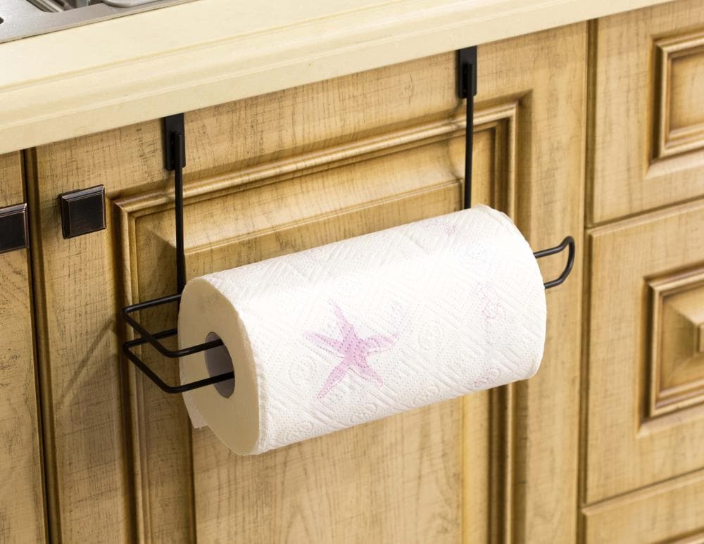 Basicwise Black Metal Undercabinet Paper Towel Holder