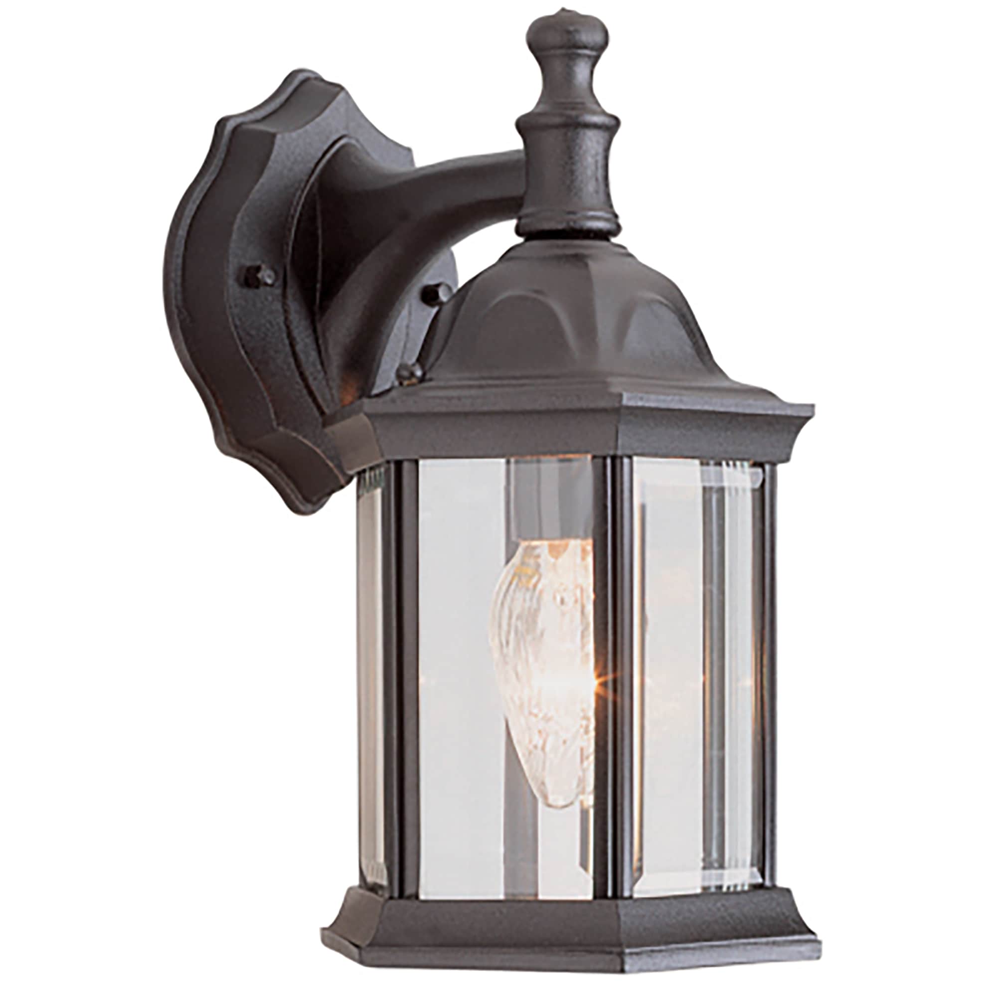 Lucid Lighting 4349 BK 1.0 -Light 12.5-in H Black Hardwired Outdoor Wall Light