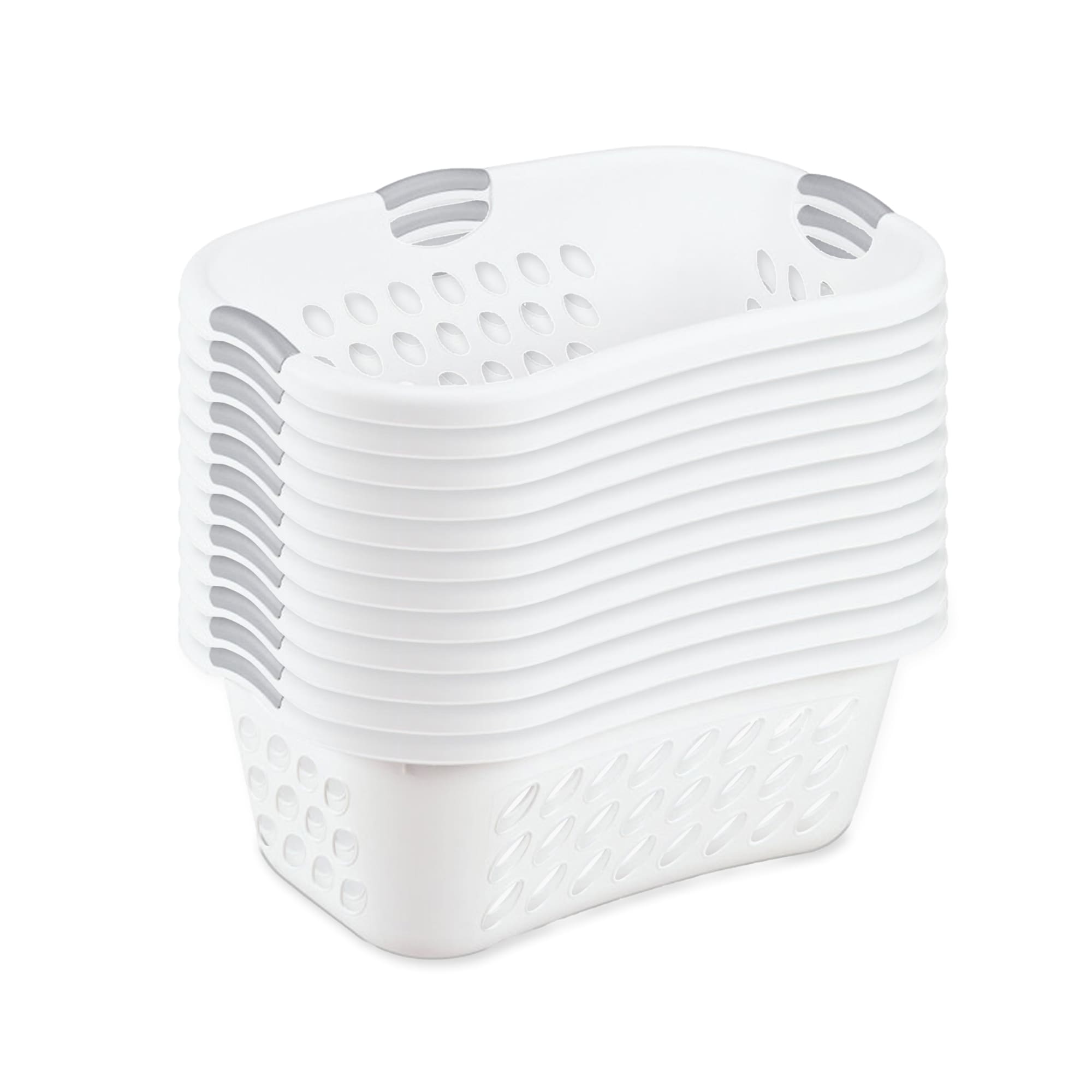 Sterilite  Ultra HipHold 1.25 Bushel Plastic Clothes Laundry Basket Bin (12 Pack)