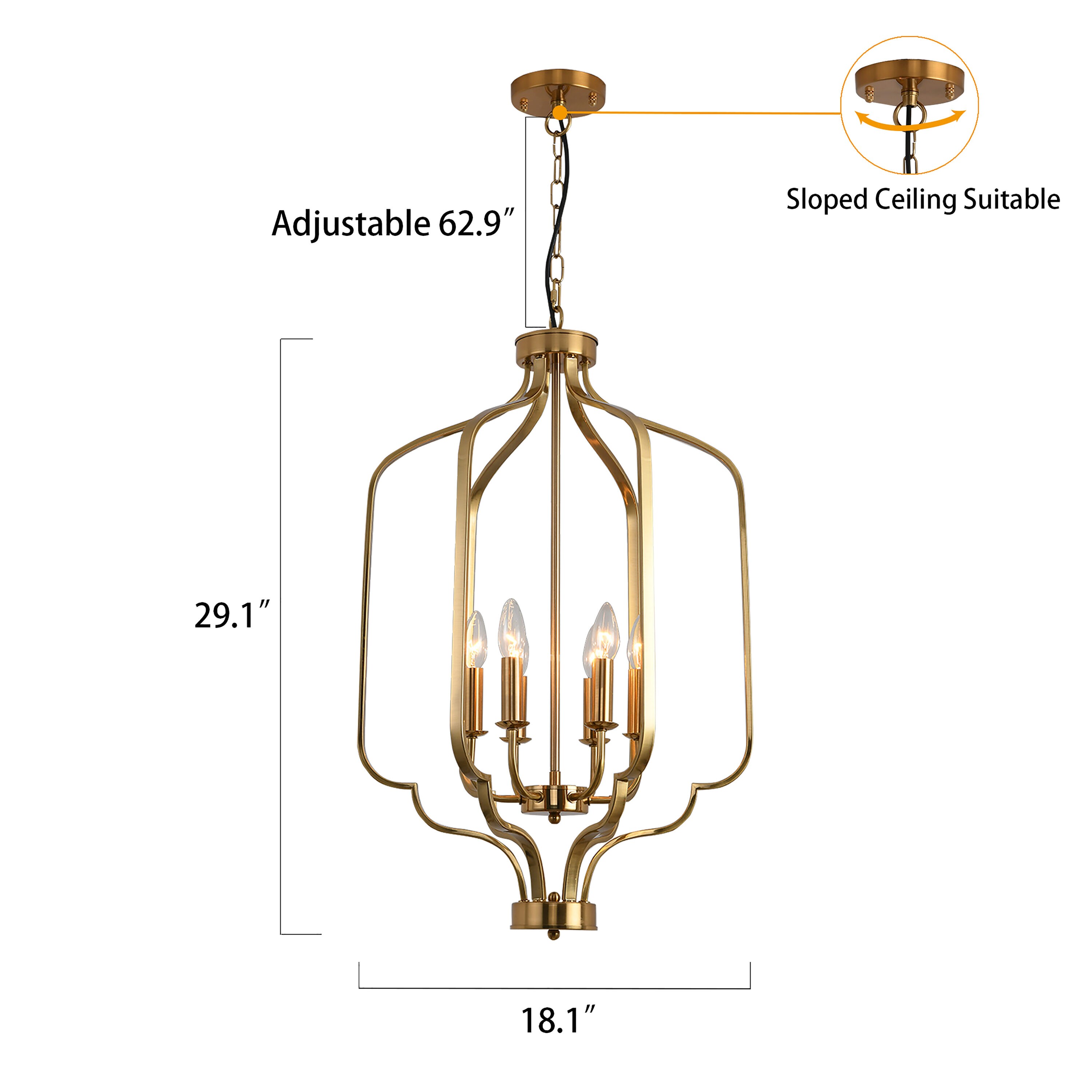 Boeka Arcturus 6-Light Gold Mid-century Dry Rated Chandelier in the ...