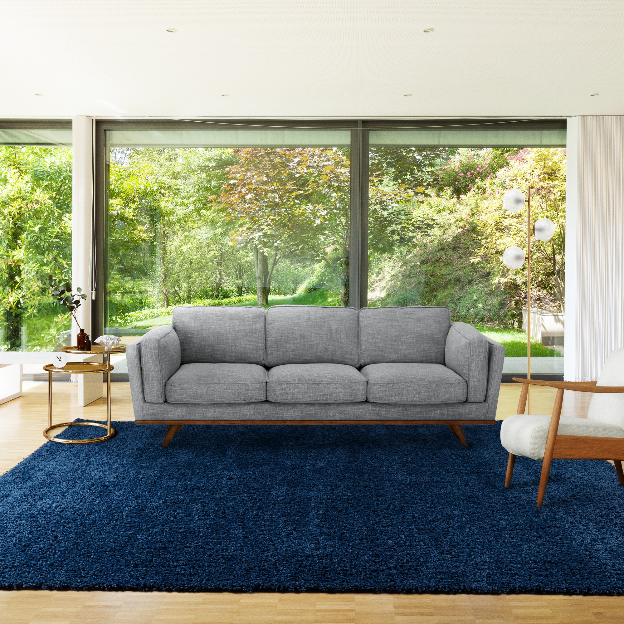 GERTMENIAN 19088 Anjou Solid 5 x 7 (ft) Polypropylene Solid Navy Rectangular Indoor Solid Area rug