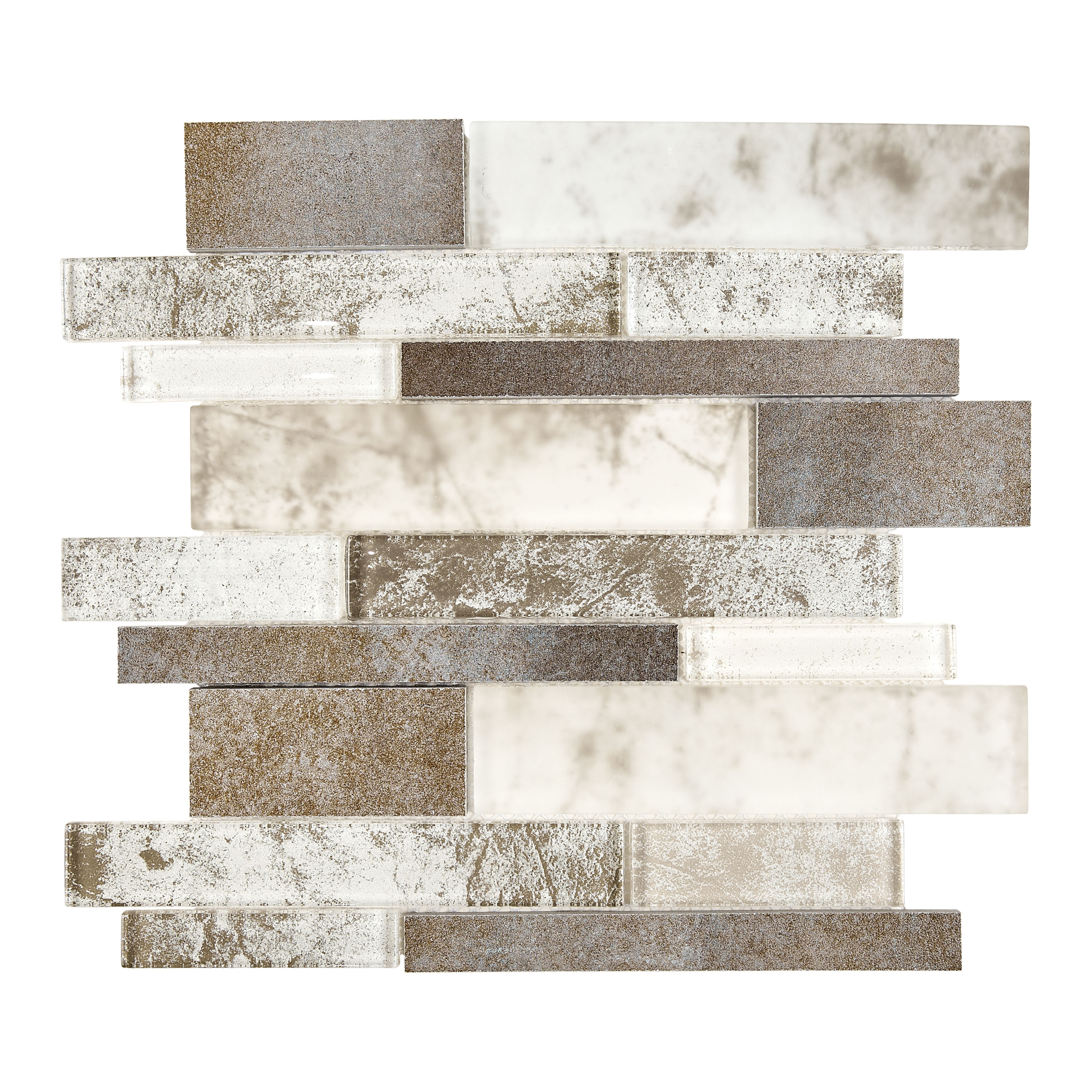American Olean UV07LNRNDMSCC1P Union View Gray 12-in x 13-in Multi-finish Ceramic Linear Mosaic Wall Tile ( 0.97-sq ft Piece )