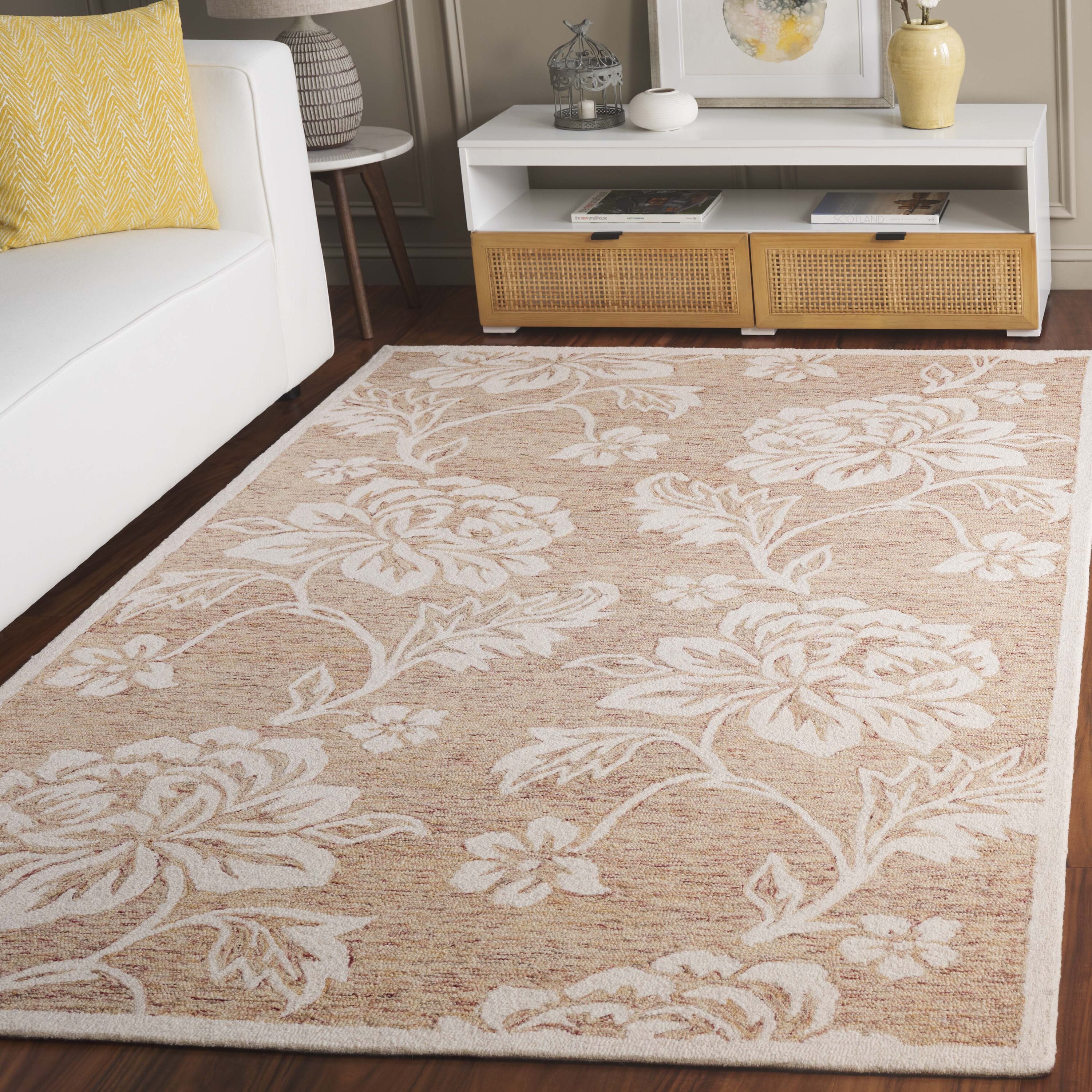  Jardin 757 Rust/Ivory Country Floral 4Ft x 6Ft Small Rectangle Rug
