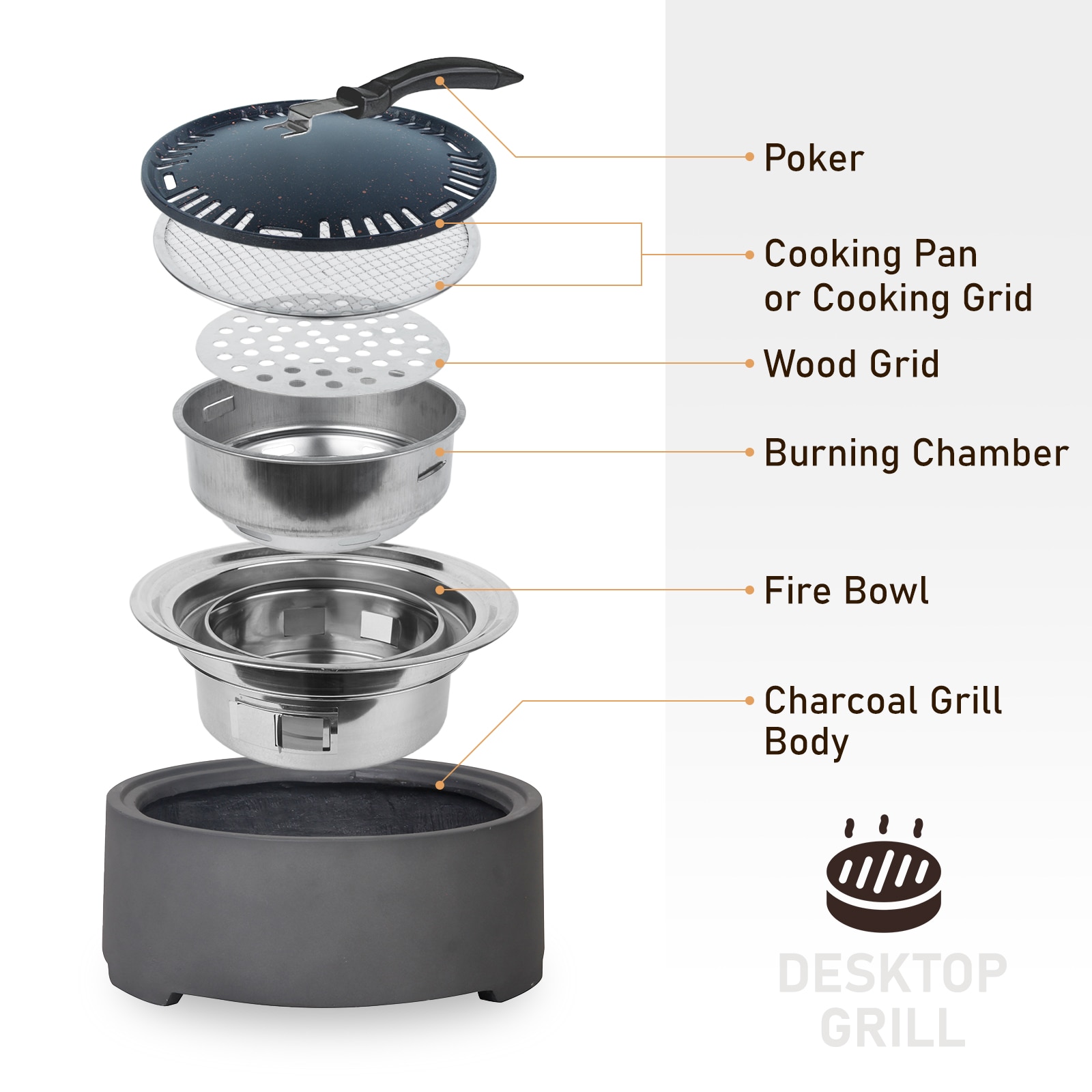 Upland PD-A230005 Charcoal-Grills - View #4