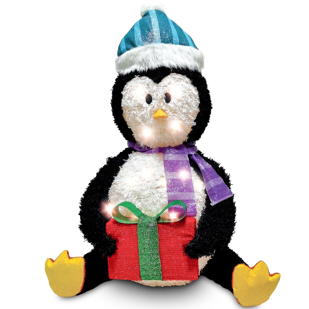 Joyfy 30689 30-Inches Freestanding Penguin Free standing decoration with White LED Lights