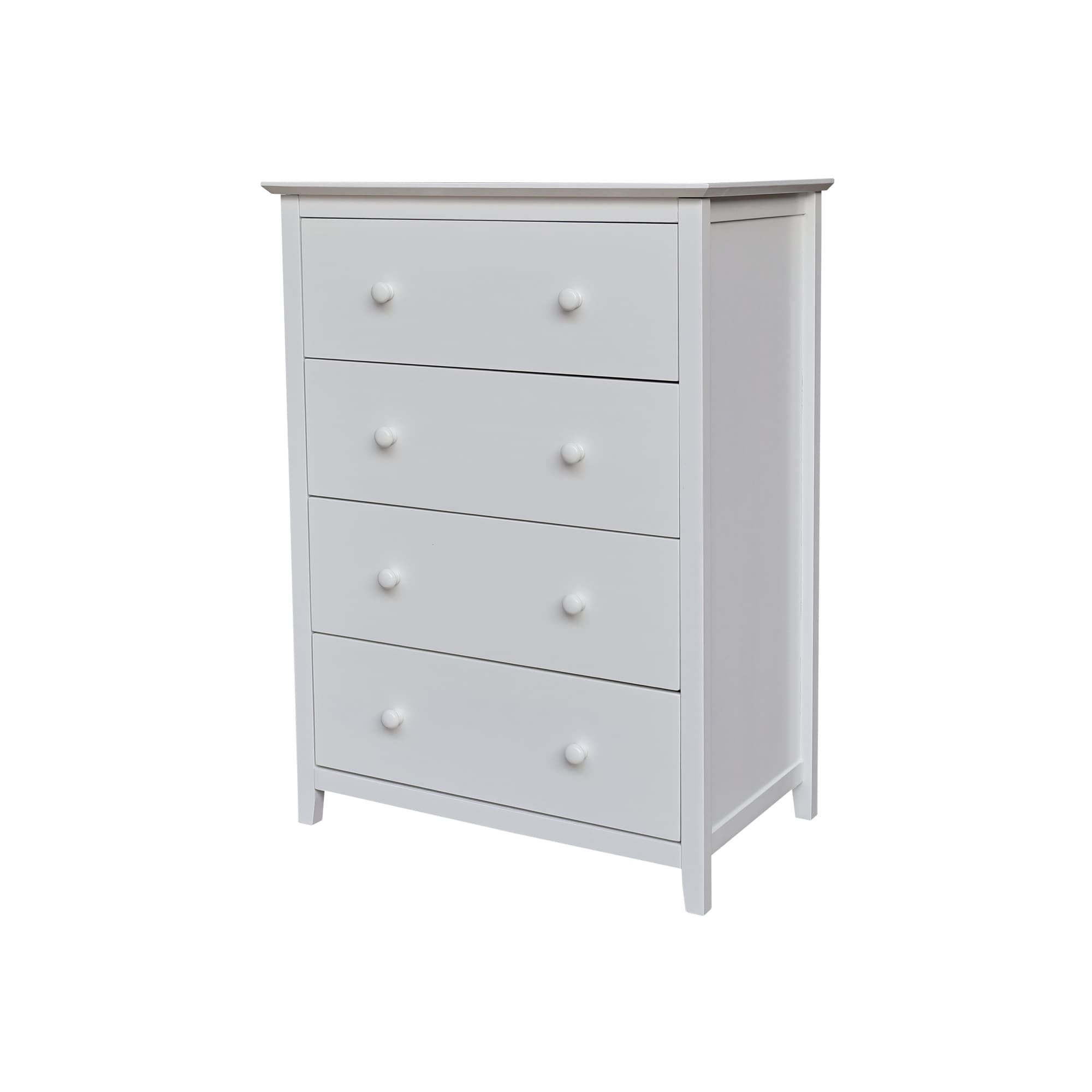 International Concepts BD08-8004 White Rubberwood 4 -Drawer Standard dresser