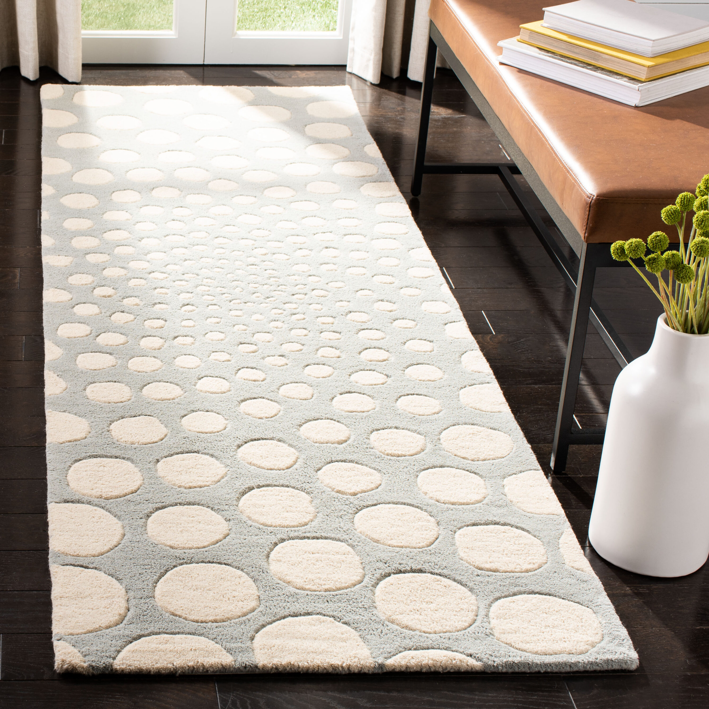  Soh766 Gray/Ivory Contemporary 2ft-6in x 8ft Runner Rug