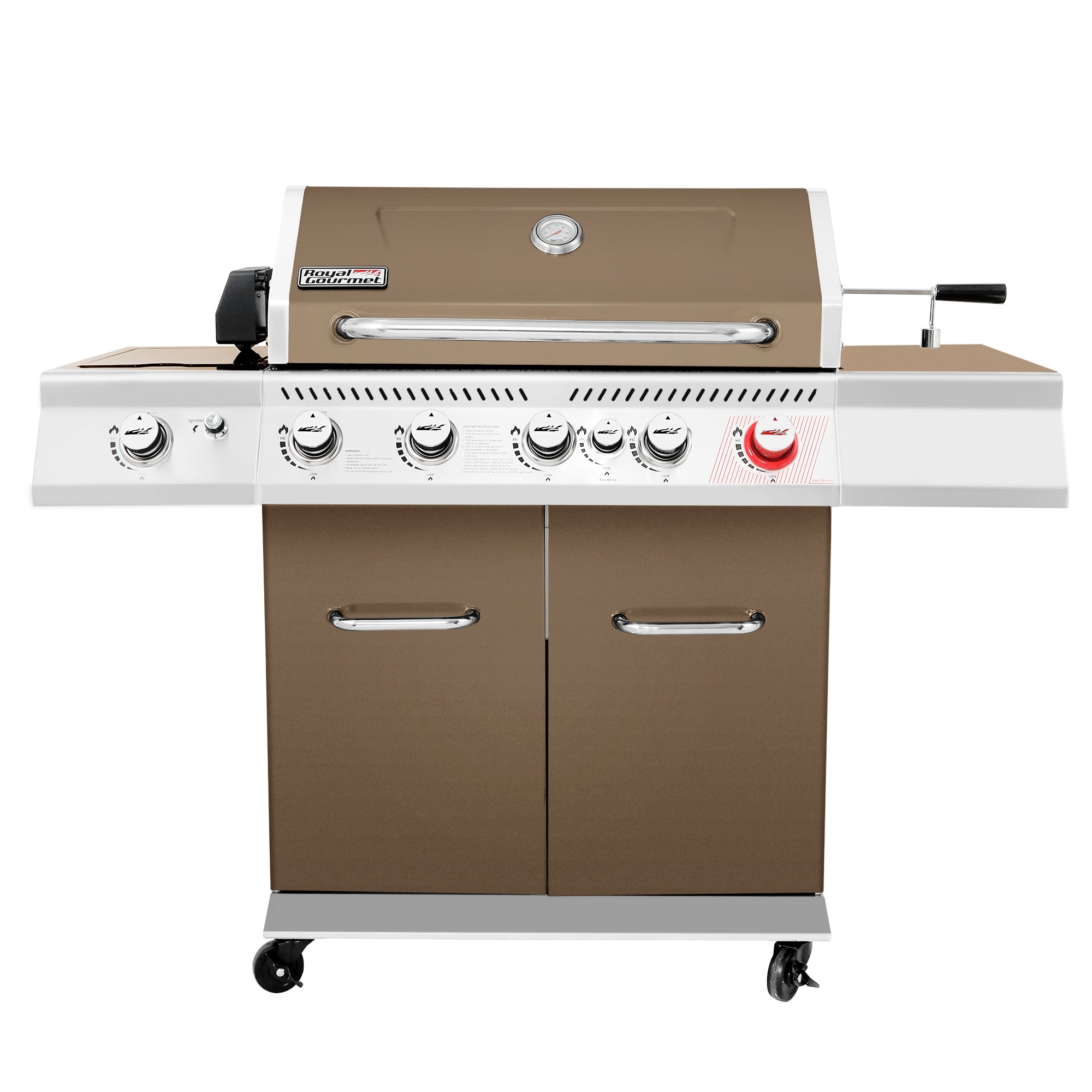 Royal Gourmet 5-Burner Liquid Gas Grill with 1 Side Burner with Rotisserie Burner in the Gas Grills at Lowes.com