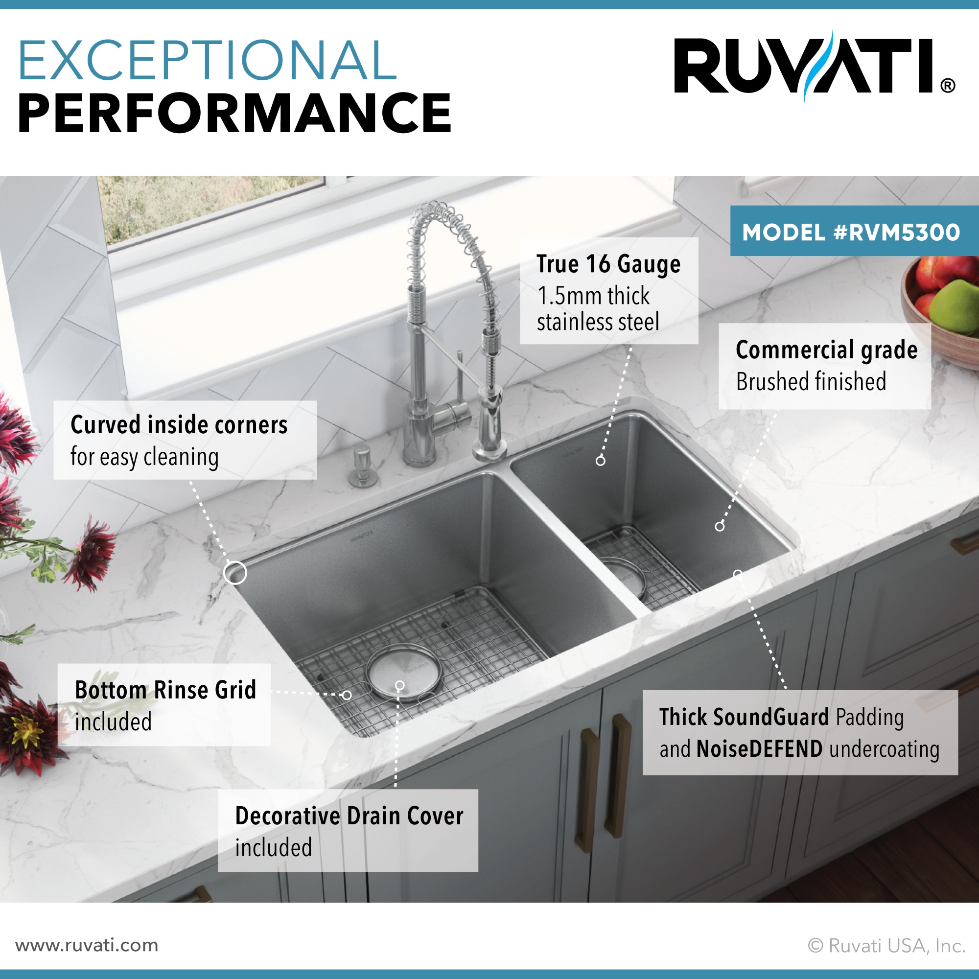 Ruvati RVM5300 Kitchen-Sinks - View #5
