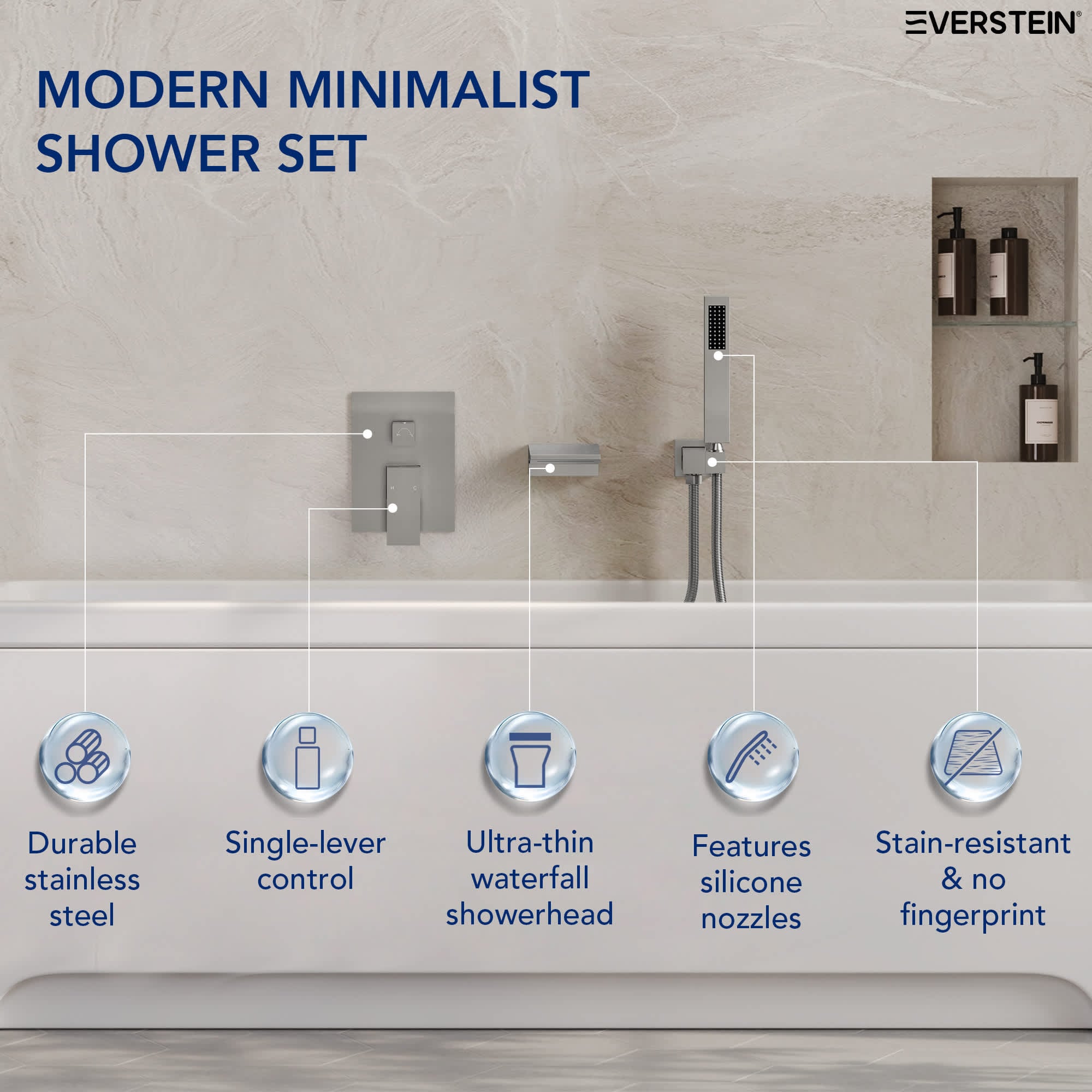 EVERSTEIN M6502NI-BL Tub-Shower-Faucets - View #2
