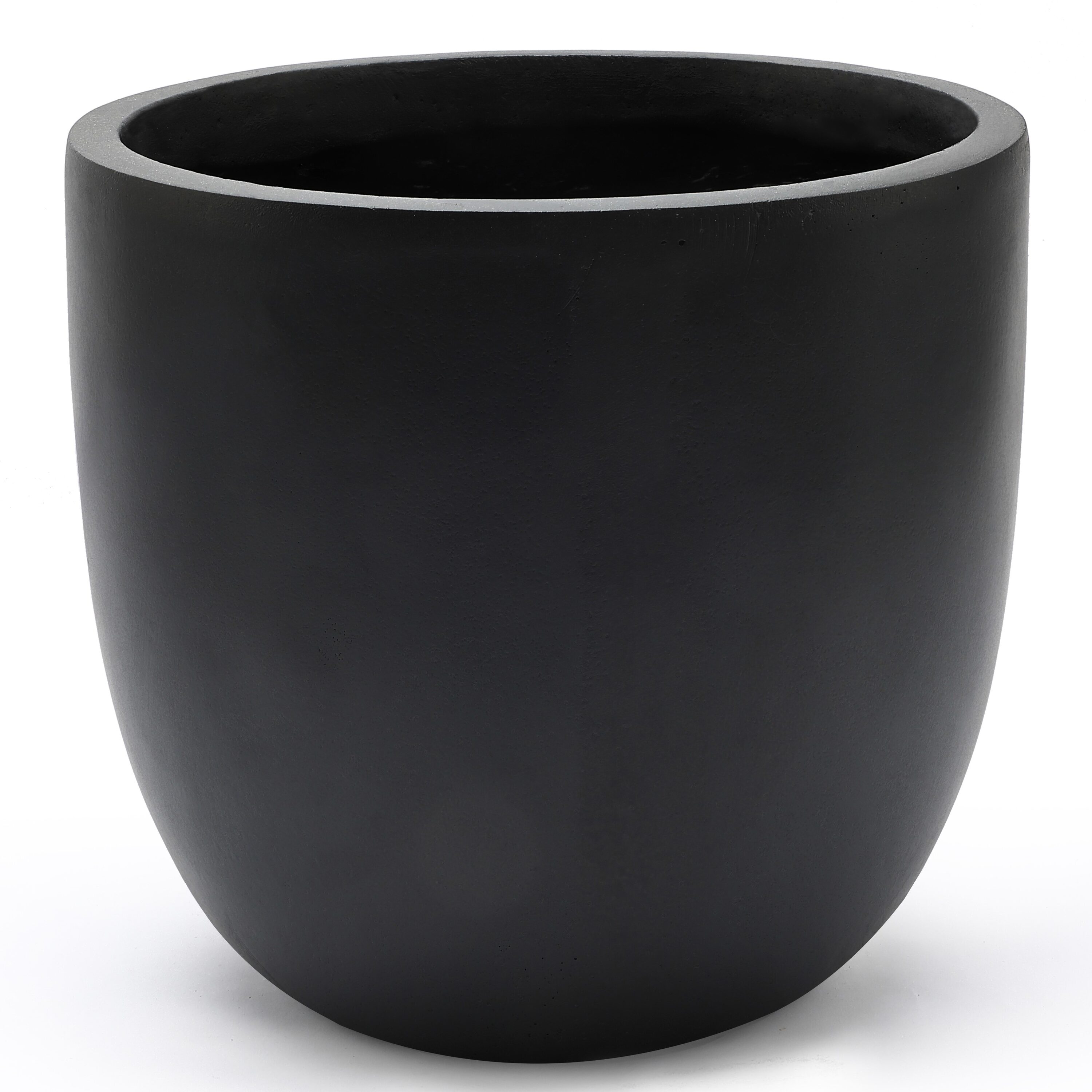 LuxenHome WH033-B 9.9-in W Small Black Mixed/Composite Contemporary/Modern Indoor/Outdoor Planter with Drainage Holes