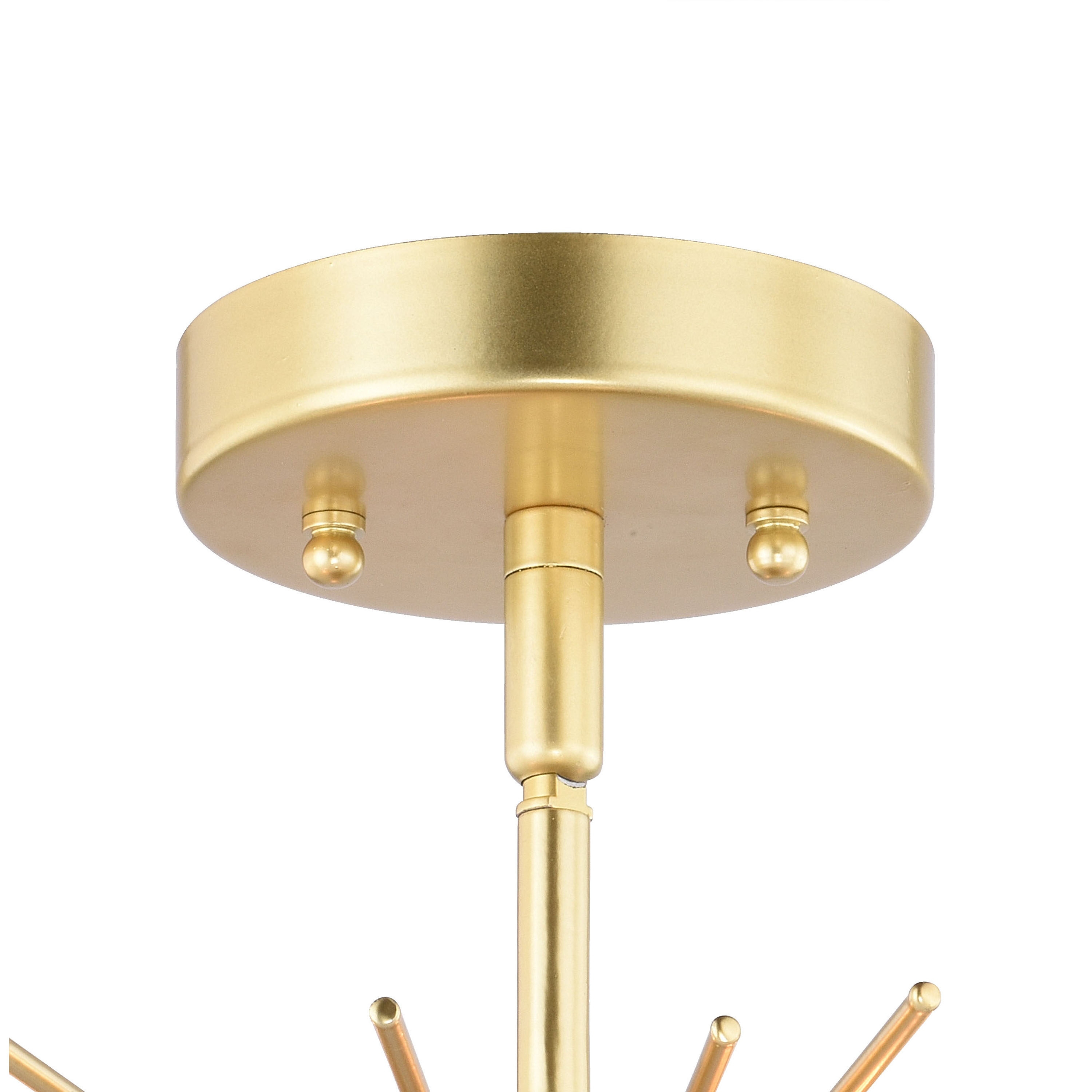 Nikko Mid-Century Modern Gold Radiance 16" Semi-Flush Mount