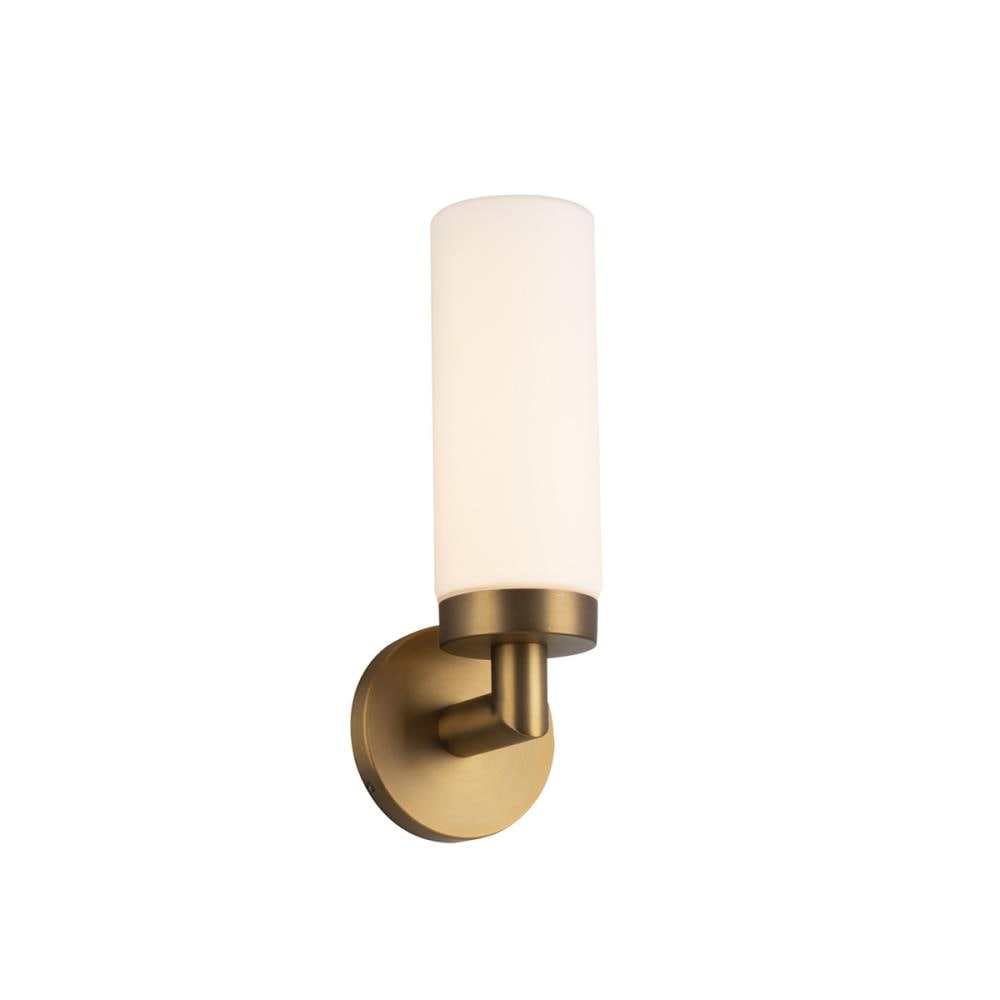 dweLED WS-25014-AB Drake 5-in W 1 -Light Brushed Brass Integrated LED Wall Sconce
