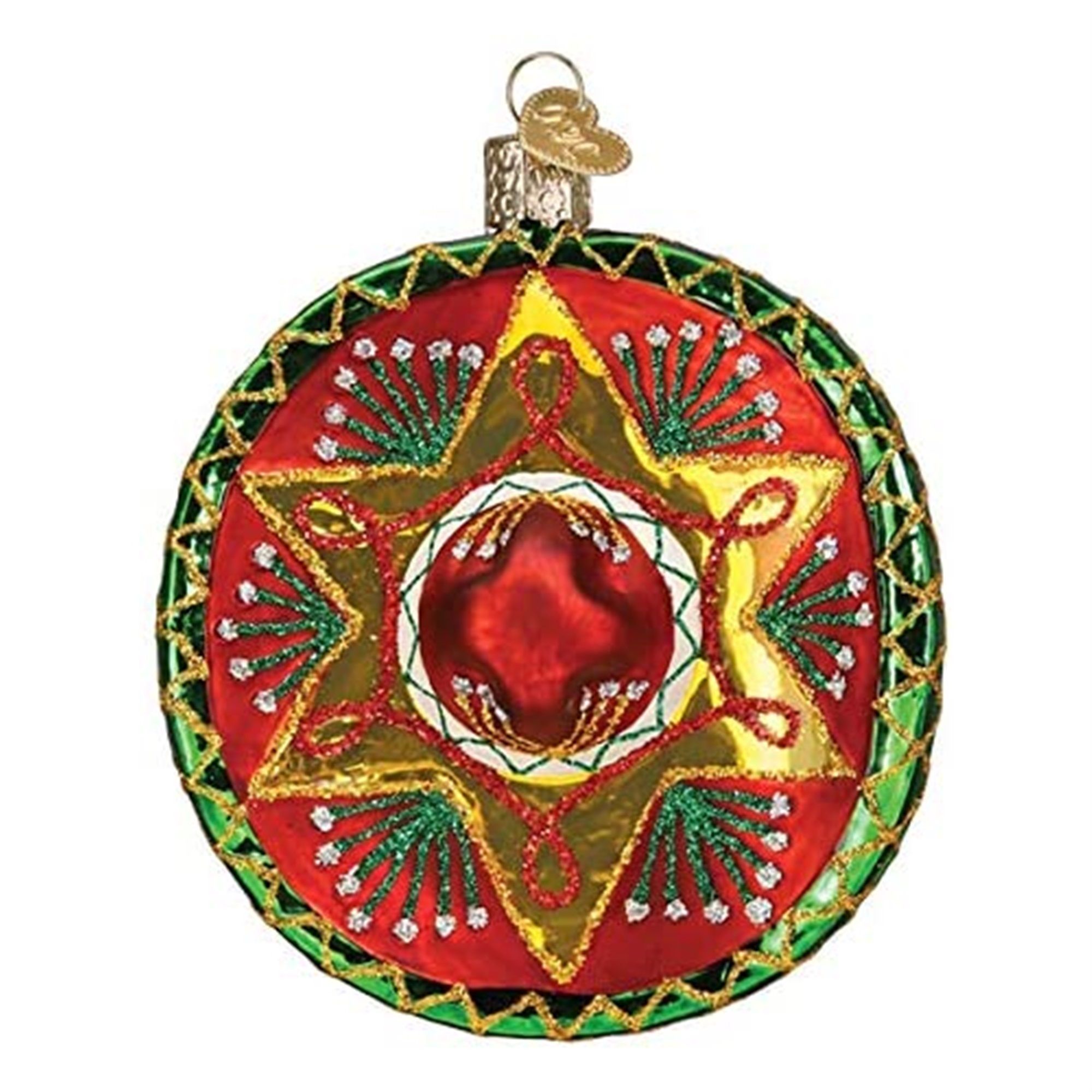 Old World Christmas 729343324610 Blown Glass Ornament for Christmas Tree - Sombrero