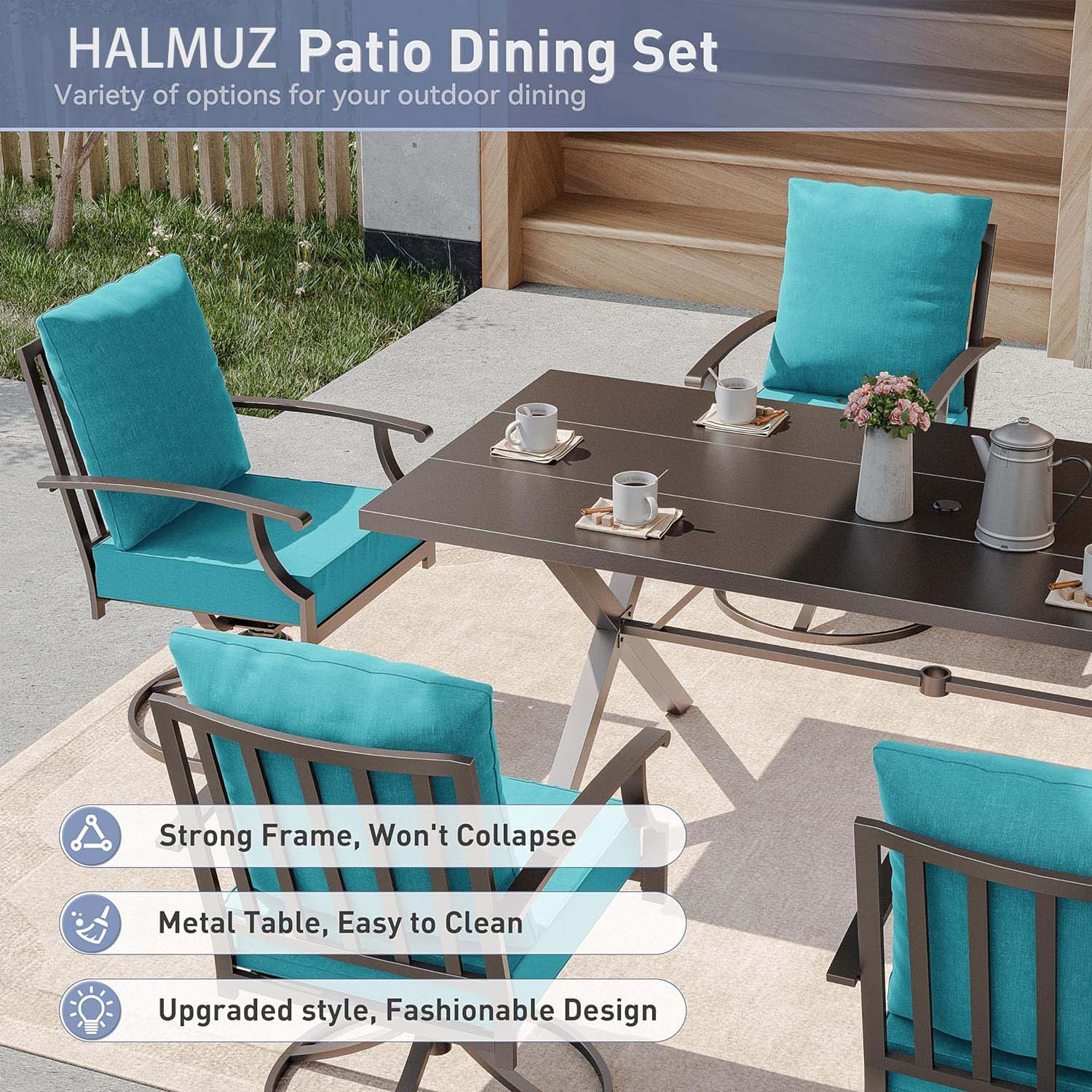 ALAULM LS-6&2DM-BLUE Patio-Dining-Sets - View #6