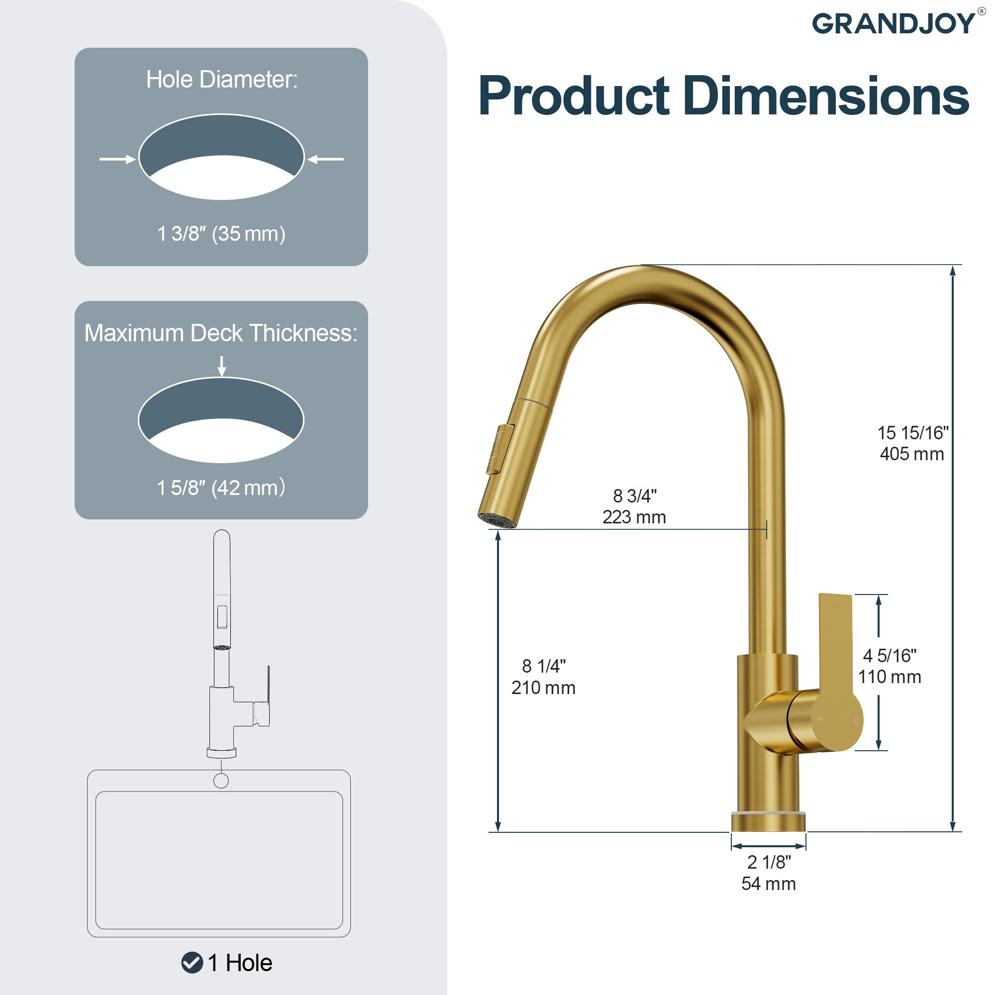 GRANDJOY SGF10GJ-92BG Kitchen-Faucets - View #10