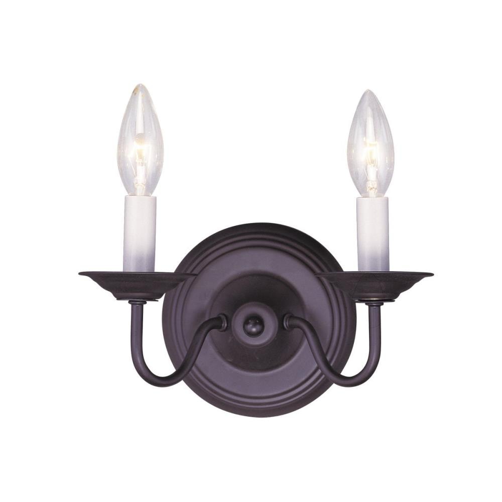 Livex Lighting 5018-07 Williamsburg 2 -Light Bronze Traditional Candle