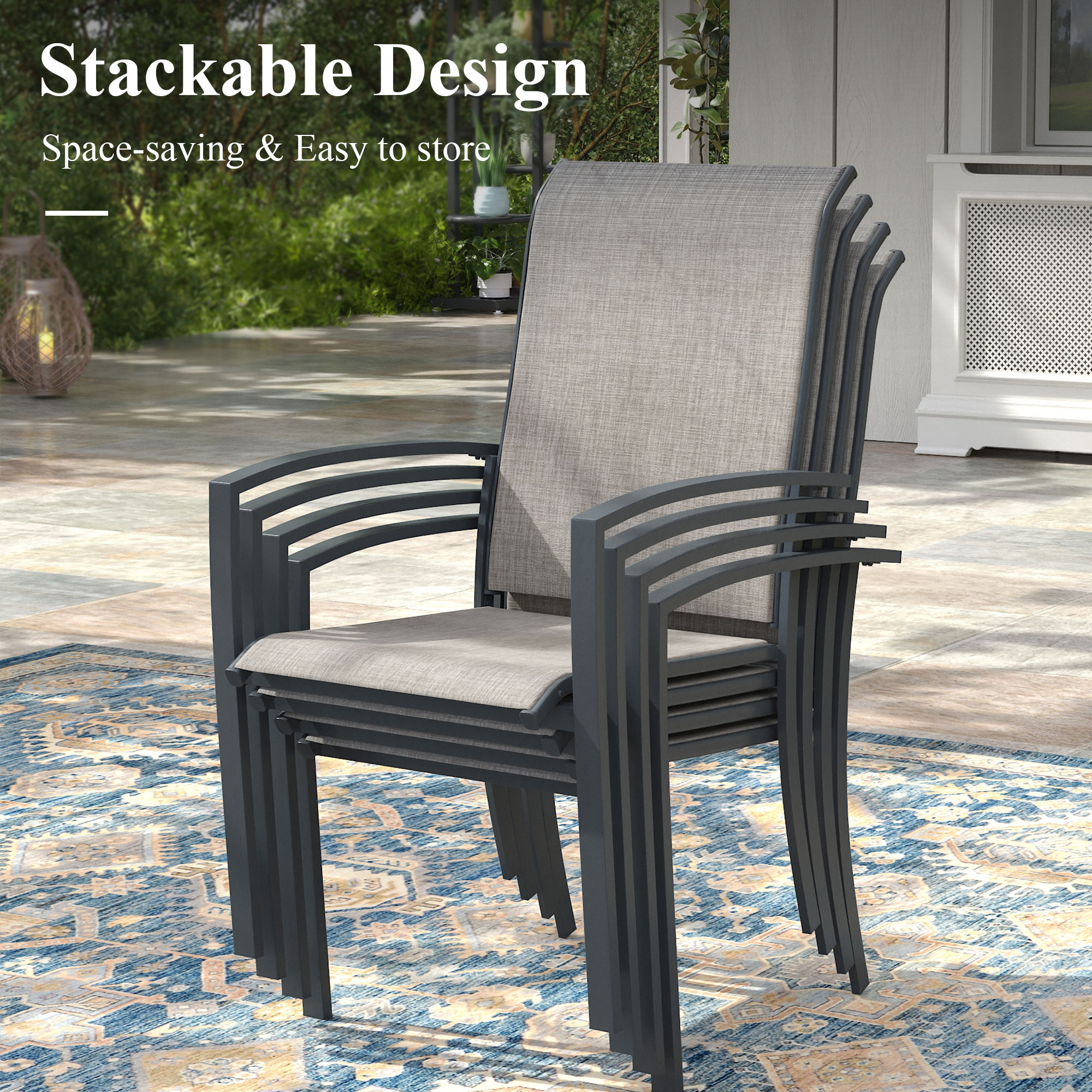 VICLLAX FDT05GY-DC610GY-7V Patio-Dining-Sets - View #3