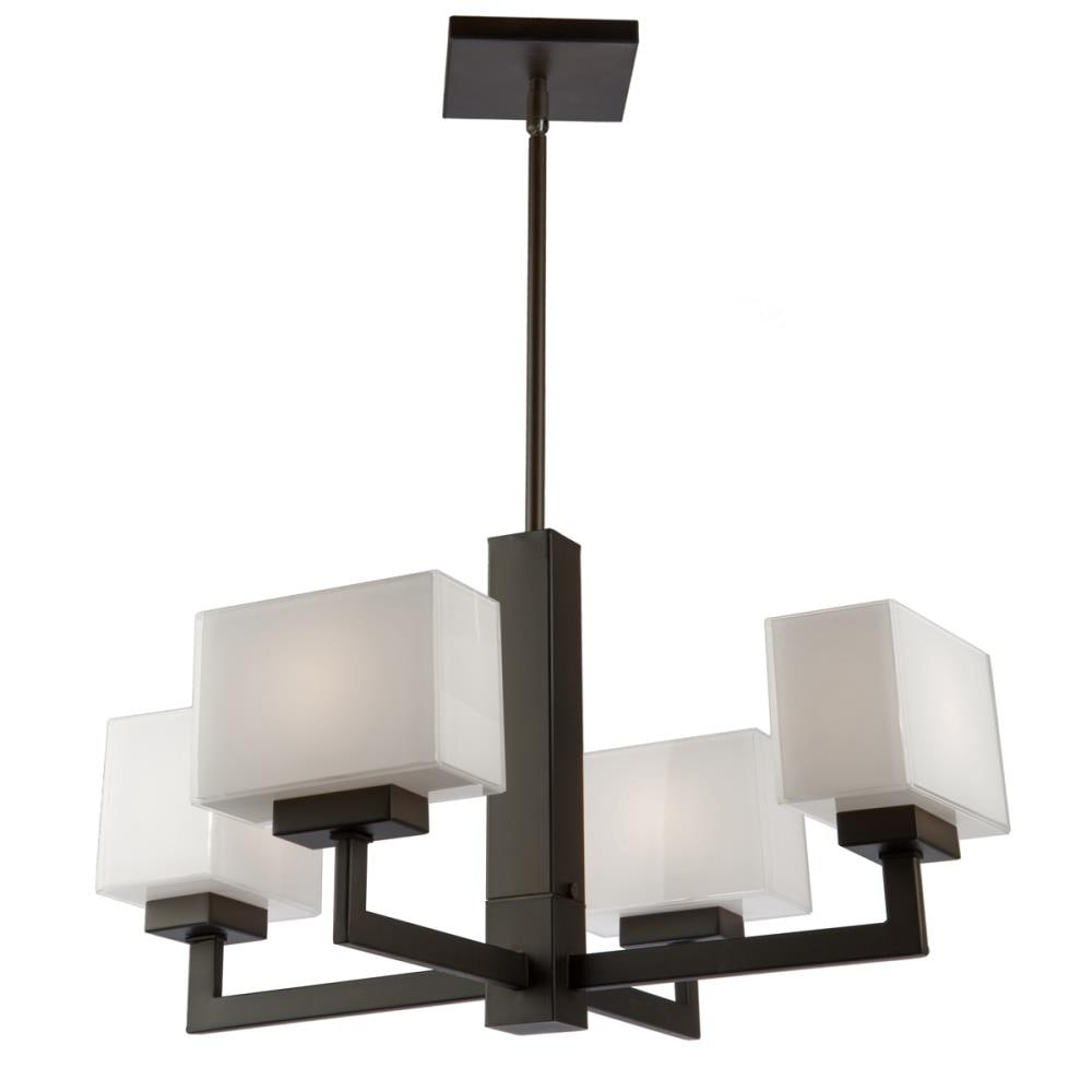 ARTCRAFT SC13184OB Cube Light 4-Light Oil-Rubbed Bronze Transitional Dry rated Chandelier
