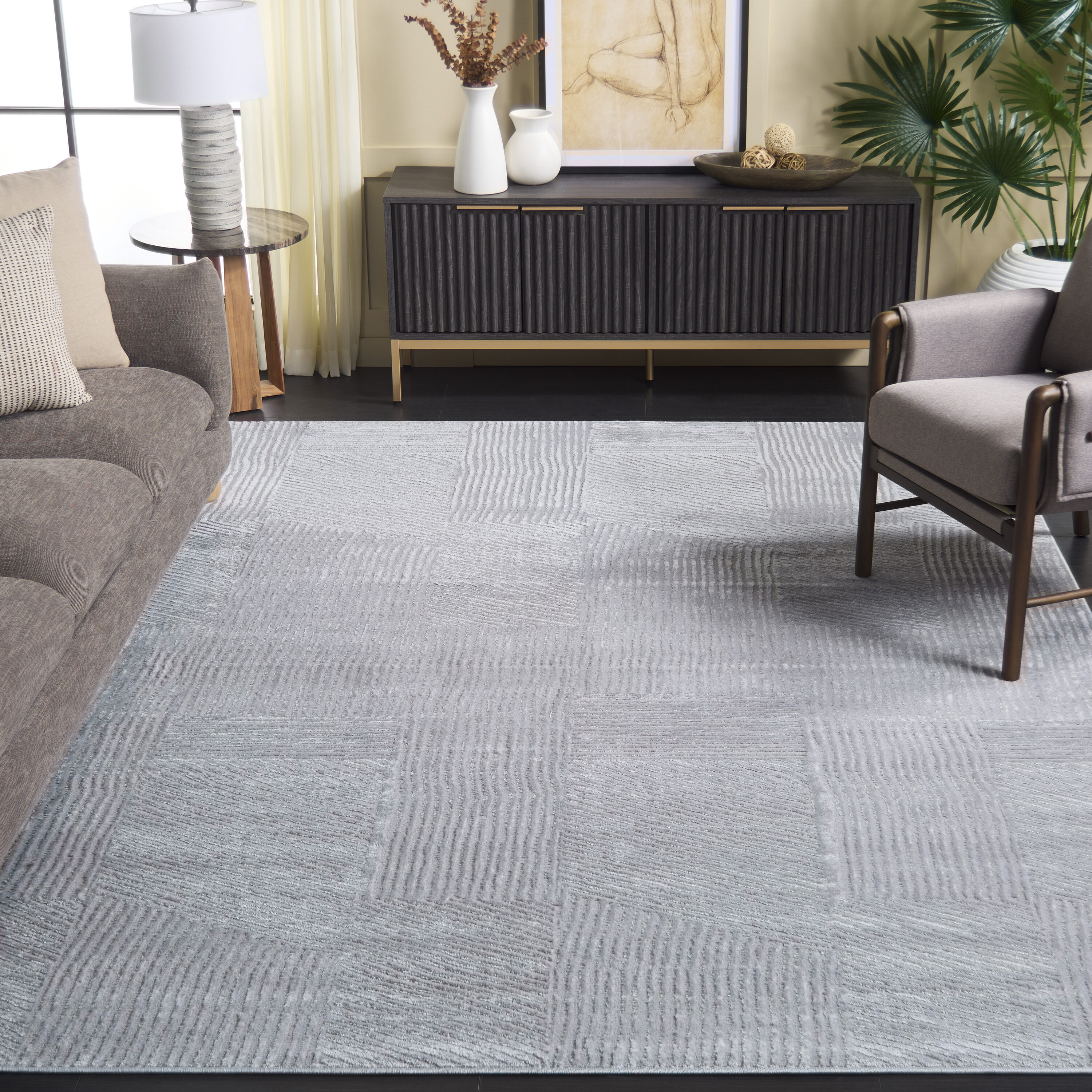 Saylor  100F Grey 9 x 12 Rectangular Area rug