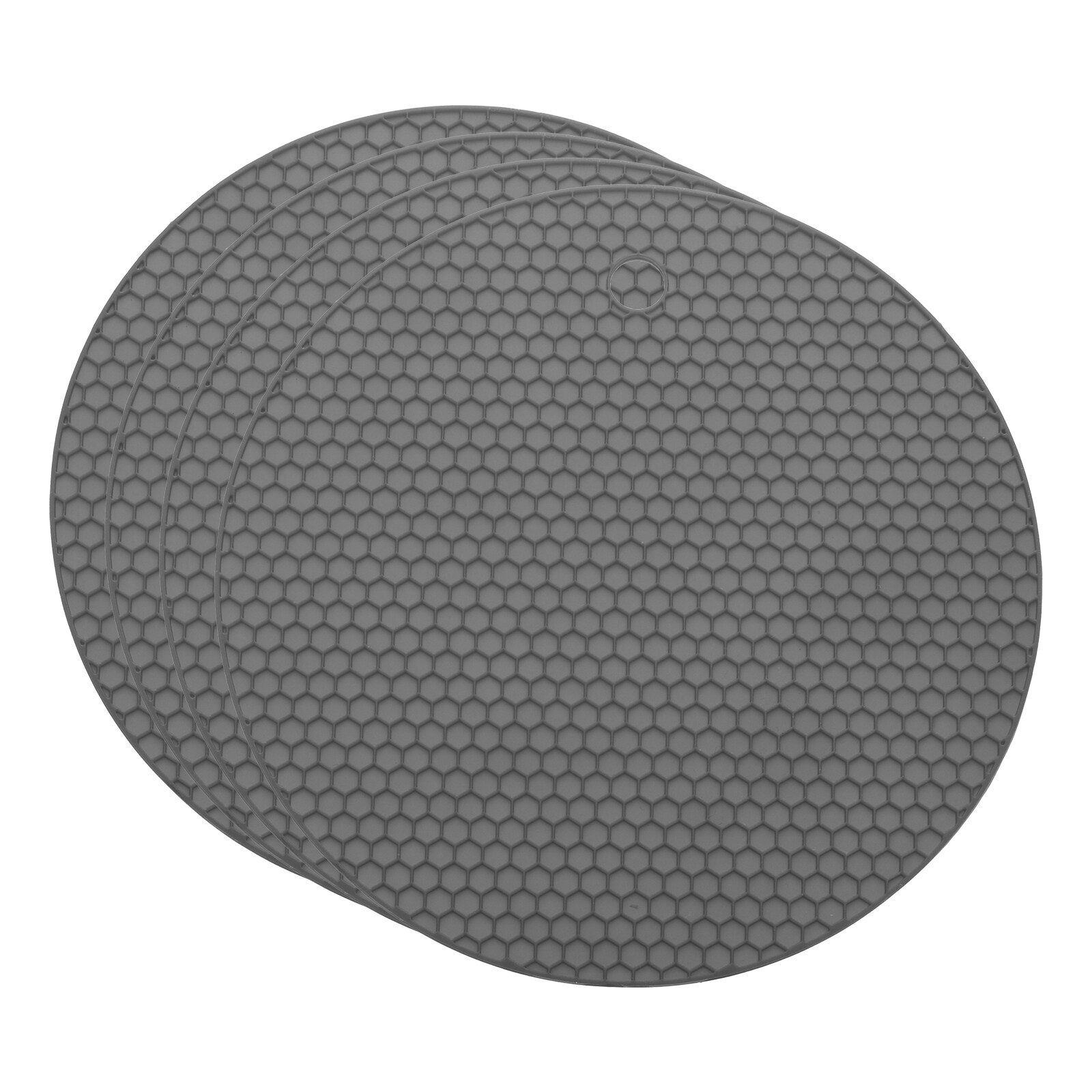 Unique Bargains 4pcs Silicone Jar Opener Pads 17.5cm/7inch Texture Can Opener Multipurpose Round Bottle Lid Opener Non-Slip Coasters for Weak Hands Seniors Children Gray #S26042400UX3441
