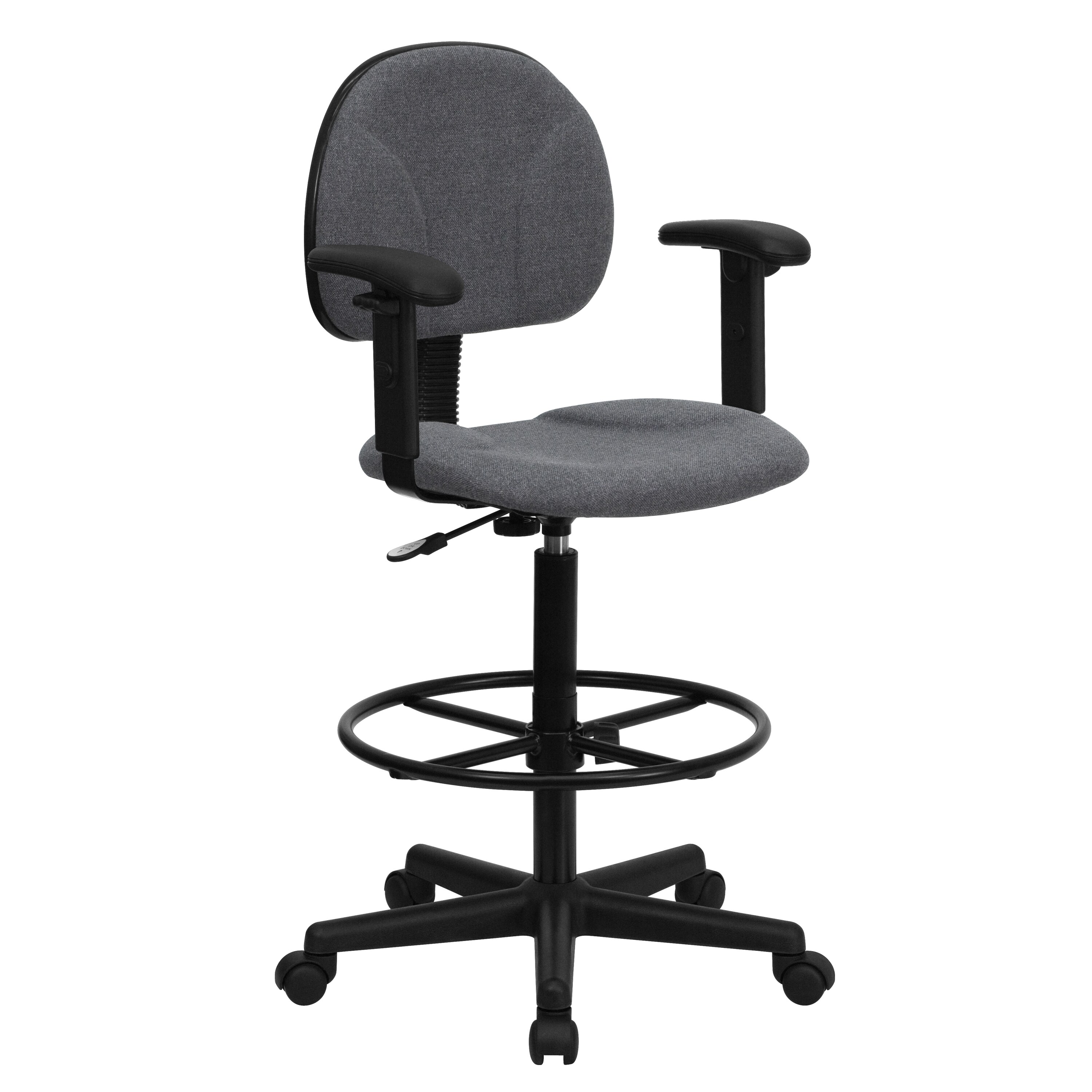 Flash Furniture 847254009911 Bruce Gray Contemporary Adjustable Height Swivel Fabric Drafting Chair