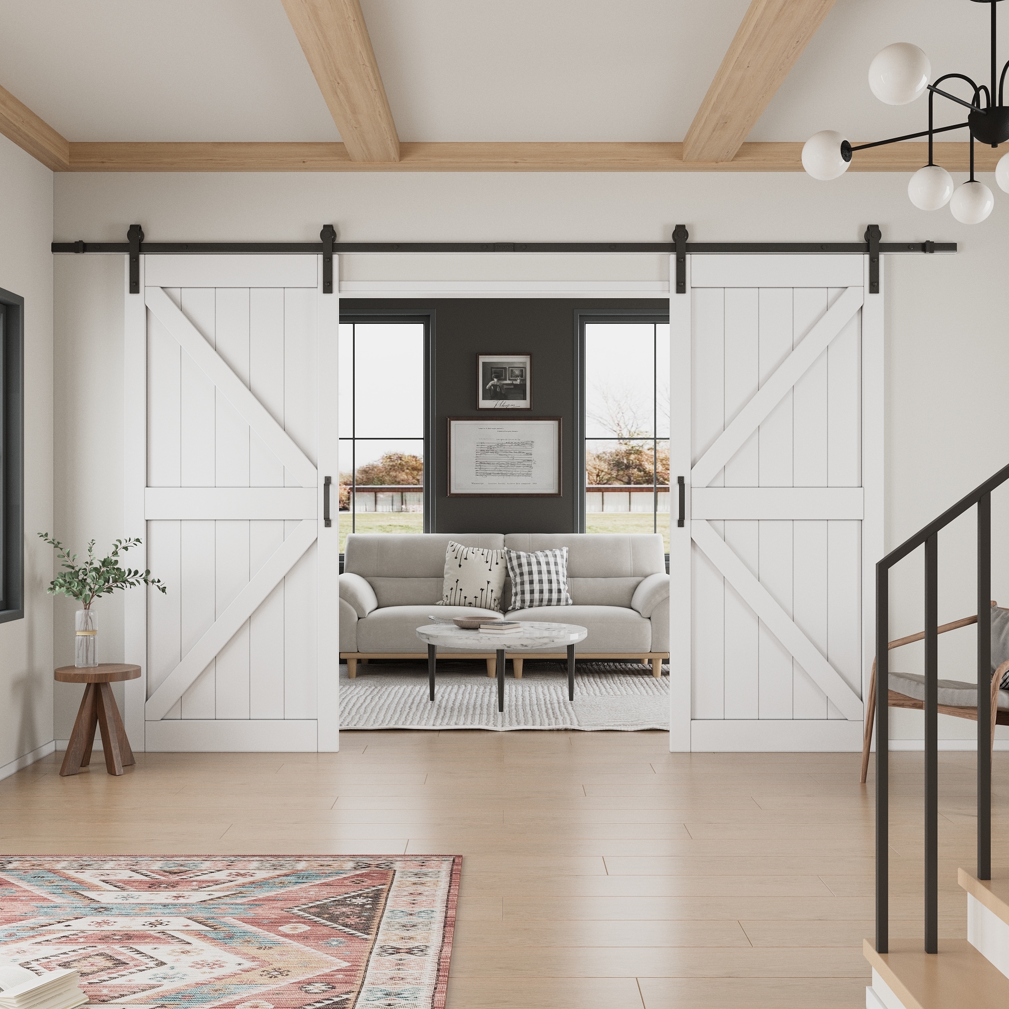 JUJUBON IN-BDBD1-K-WH-60 Barn-Doors - View #3