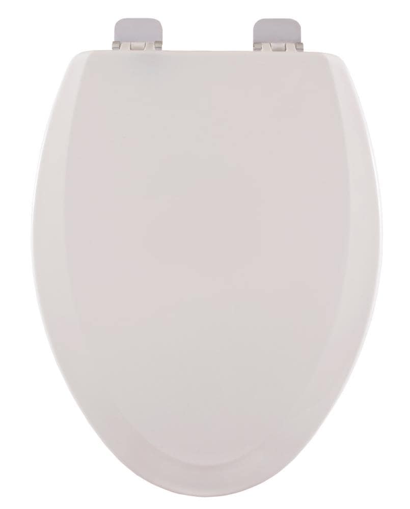 Elongated padded toilet seat with metal best sale hinges