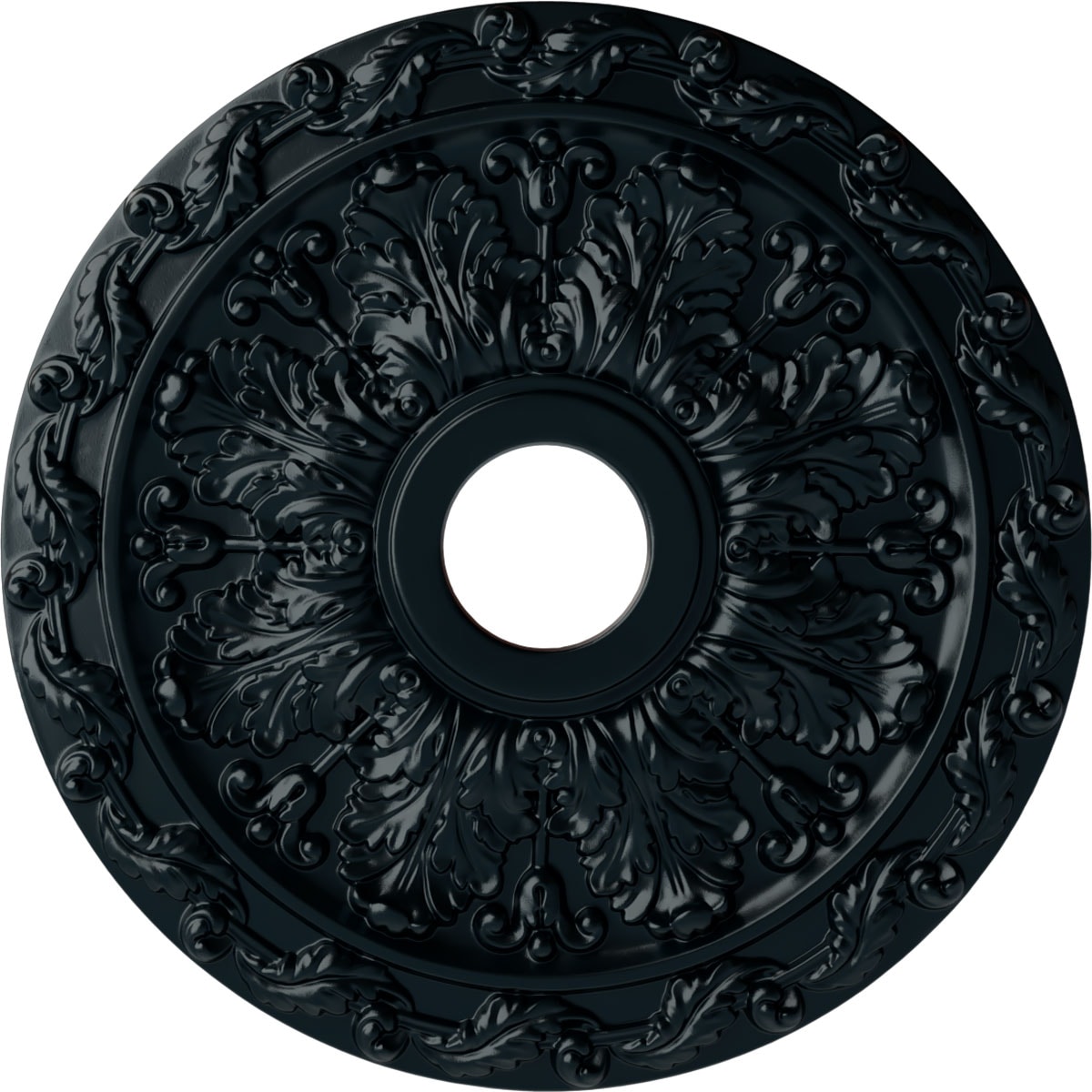 Ekena Millwork CM19SPNSF Spring Leaf 19.875-in W x 19.875-in L Painted Night Shade Polyurethane Whole Ceiling Medallion