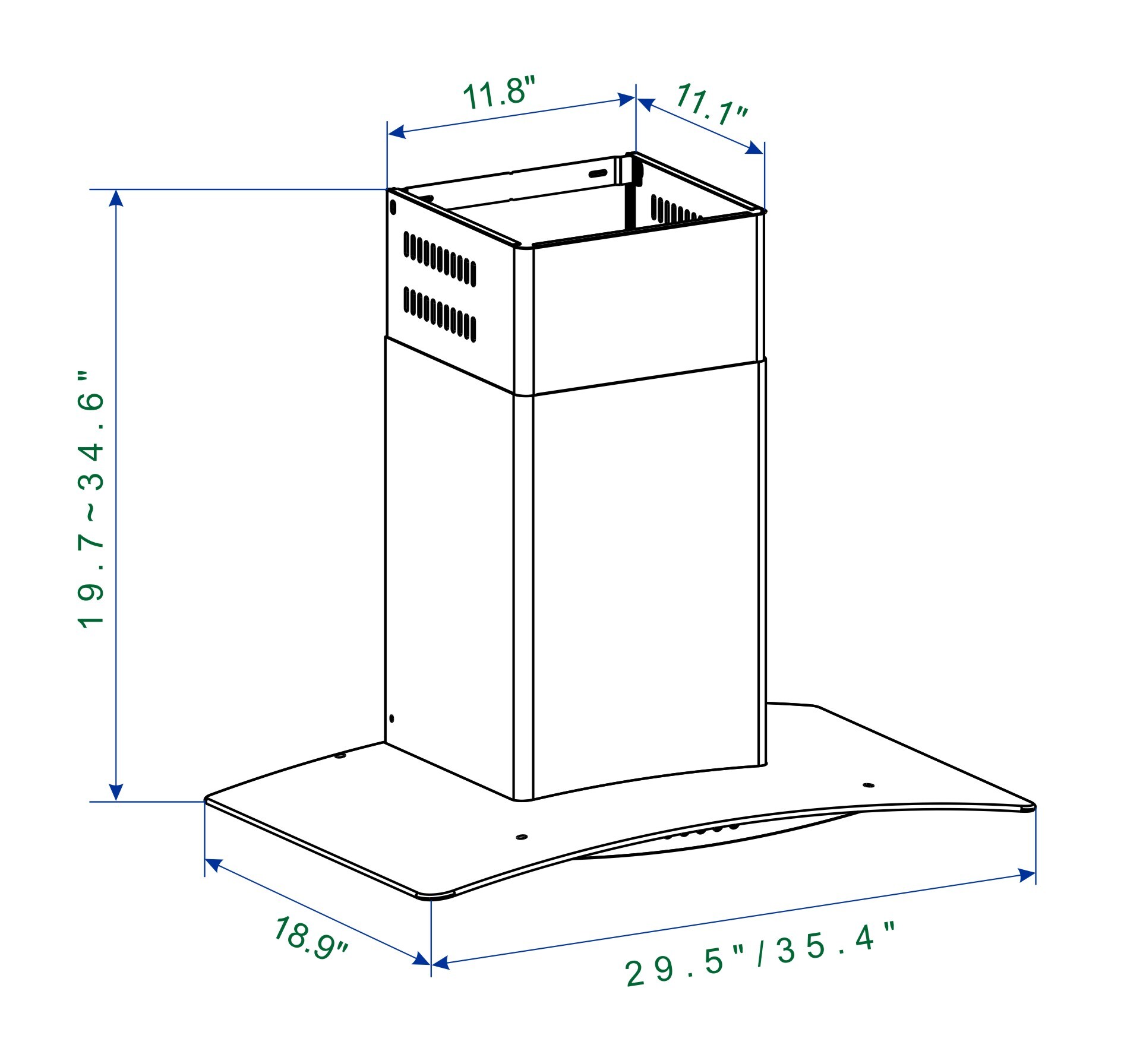 Winflo 30-in 475-CFM Convertible Stainless Steel Wall-Mounted Range ...