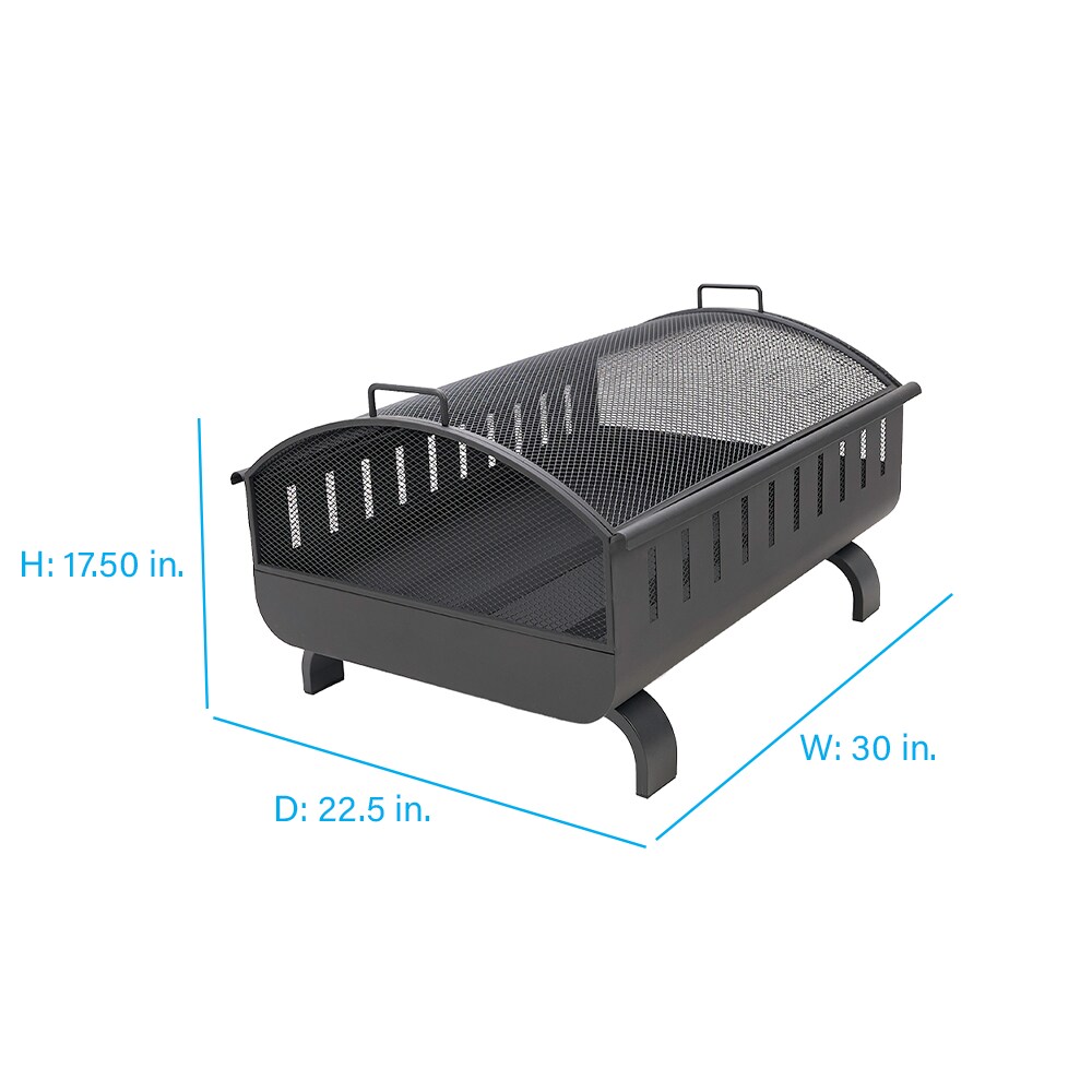 Style Selections 22.5-in W Black Steel Wood-Burning Fire Pit
