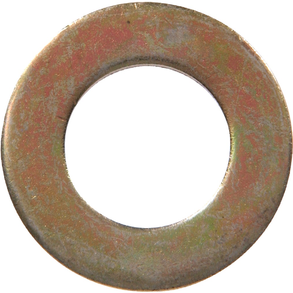 Hillman  Grade 8 Zinc Dichromate 1/4 Inch SAE Flat Washers - 100 Pack