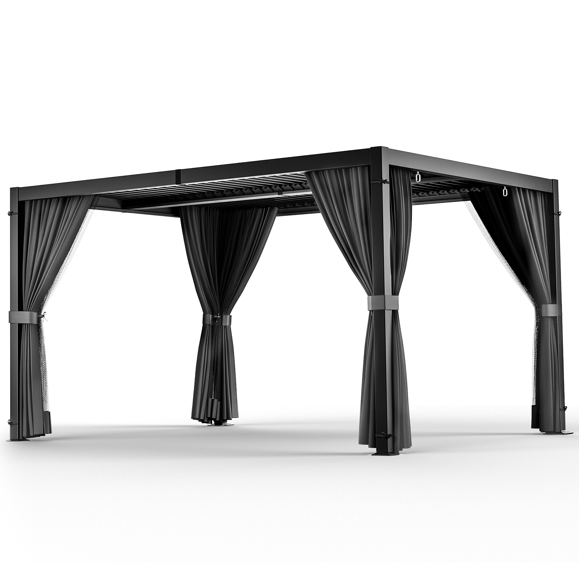  ZPPLBY-H-1013-WL2 10-ft W x 13-ft L x 7-ft 3-in H Black Metal Freestanding Pergola