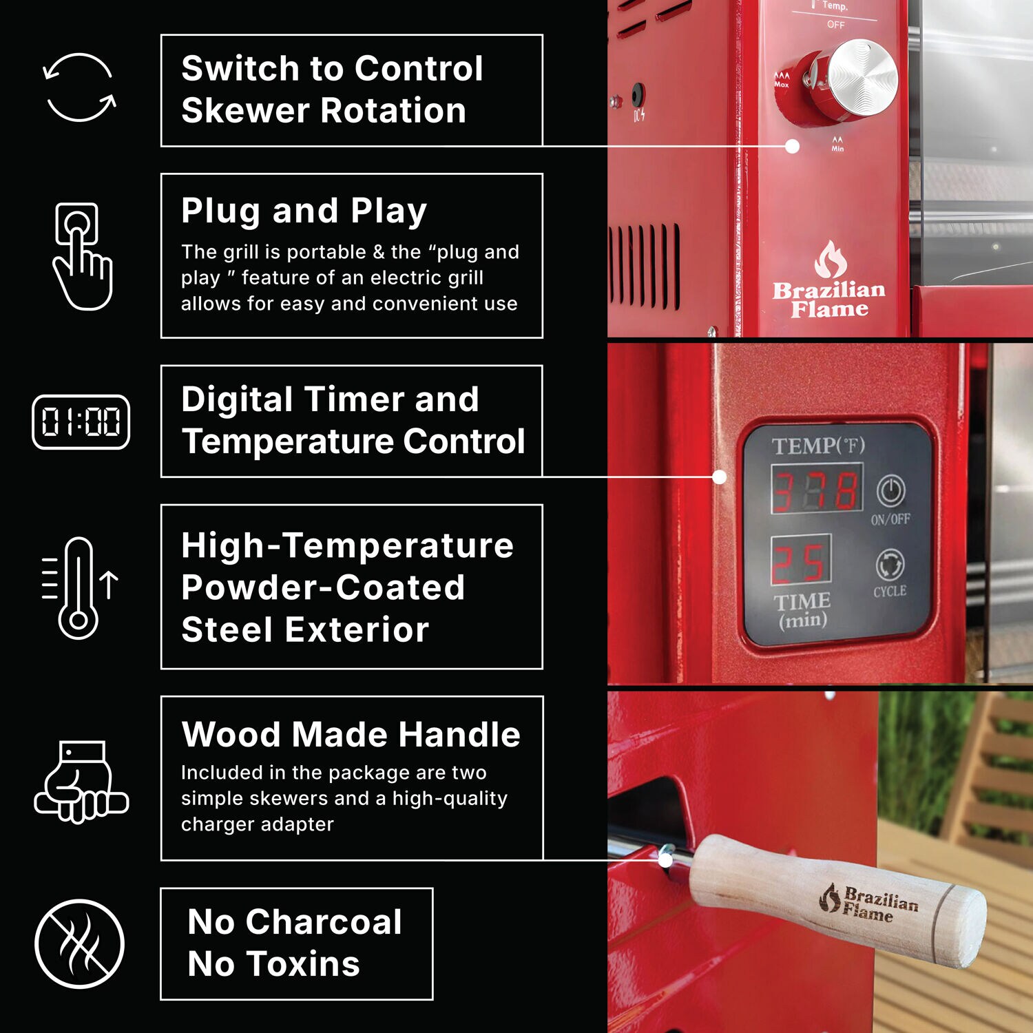 Brazilian Flame BG-05LXK-RED Tabletop-Grills - View #11