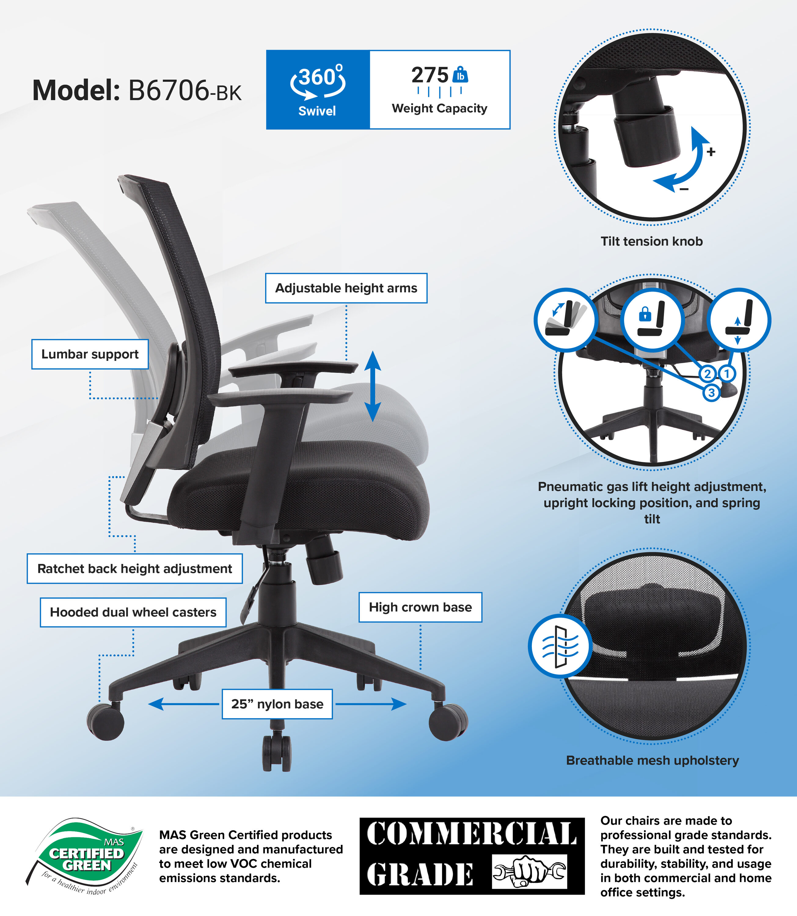 Boss Office Products B6706-BK Office-Chairs - View #7